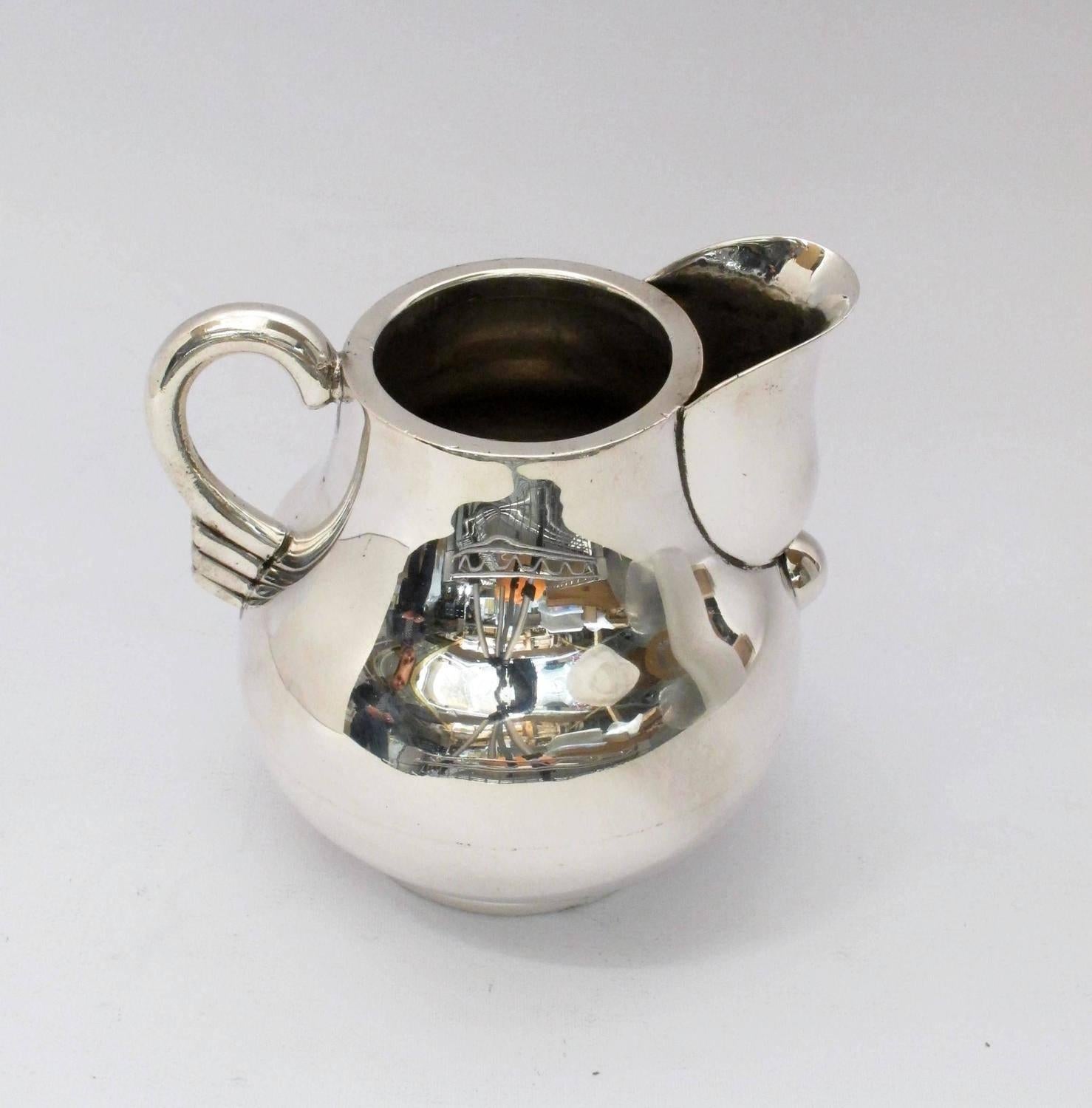 1950s Hector Aguilar Silver Tea and Coffee Set In Excellent Condition For Sale In Santa Fe, NM