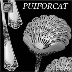 Puiforcat Gorgeous French All Sterling Silver Sugar Sifter Spoon Rococo