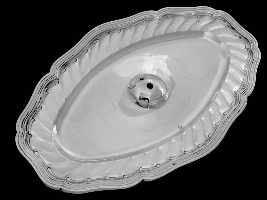 Antique French All Sterling Silver Gravy, Sauce Boat with Tray, Rococo For Sale 4