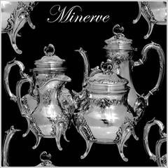 Fabulous French All Sterling Silver Tea and Coffee Service Four-Piece Rococo