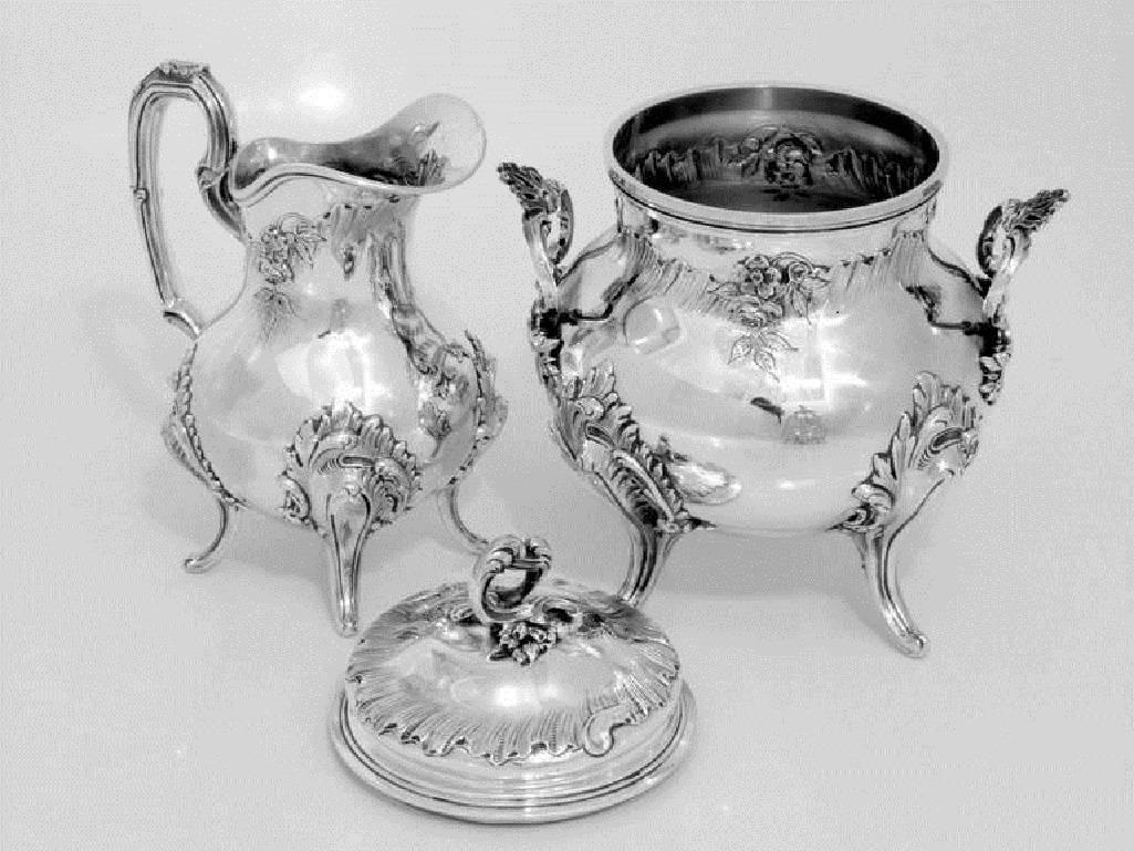 Late 19th Century Fabulous French All Sterling Silver Tea and Coffee Service Four-Piece Rococo
