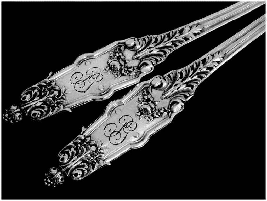 Puiforcat Fabulous French All Sterling Silver Ice Cream Set, Two Pieces Acanthus For Sale 2