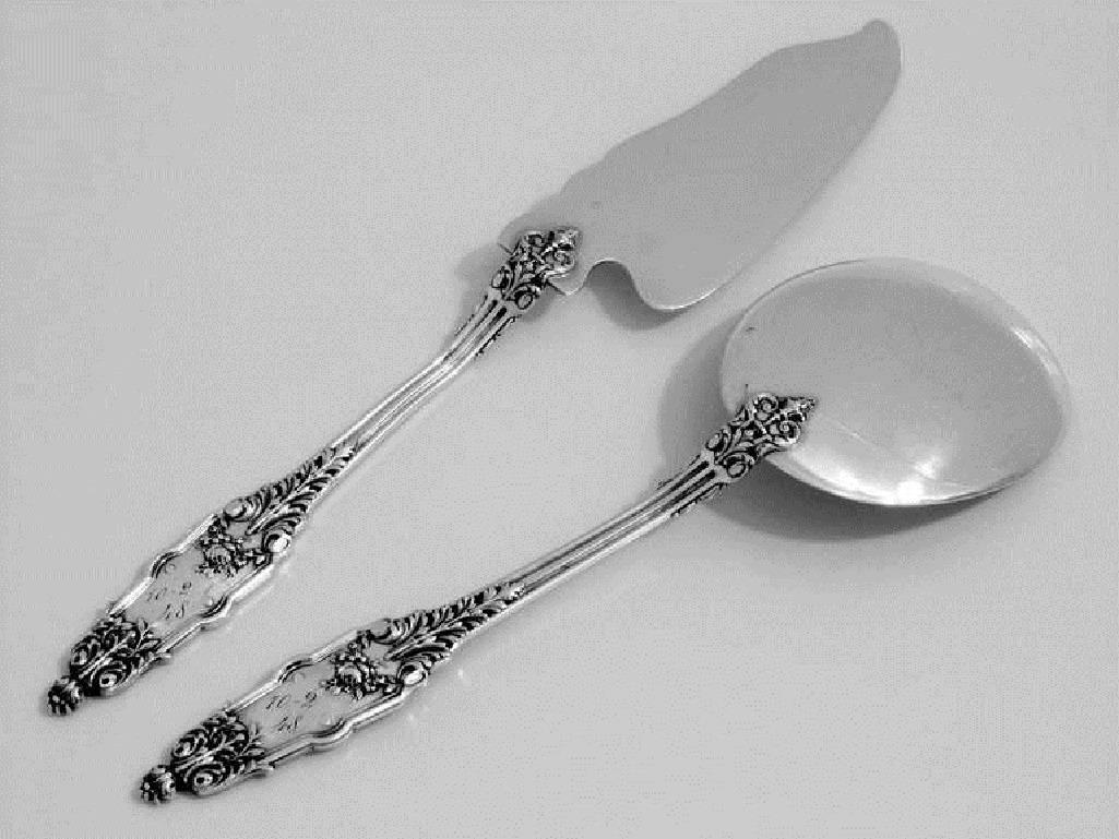 Puiforcat Fabulous French All Sterling Silver Ice Cream Set, Two Pieces Acanthus For Sale 3