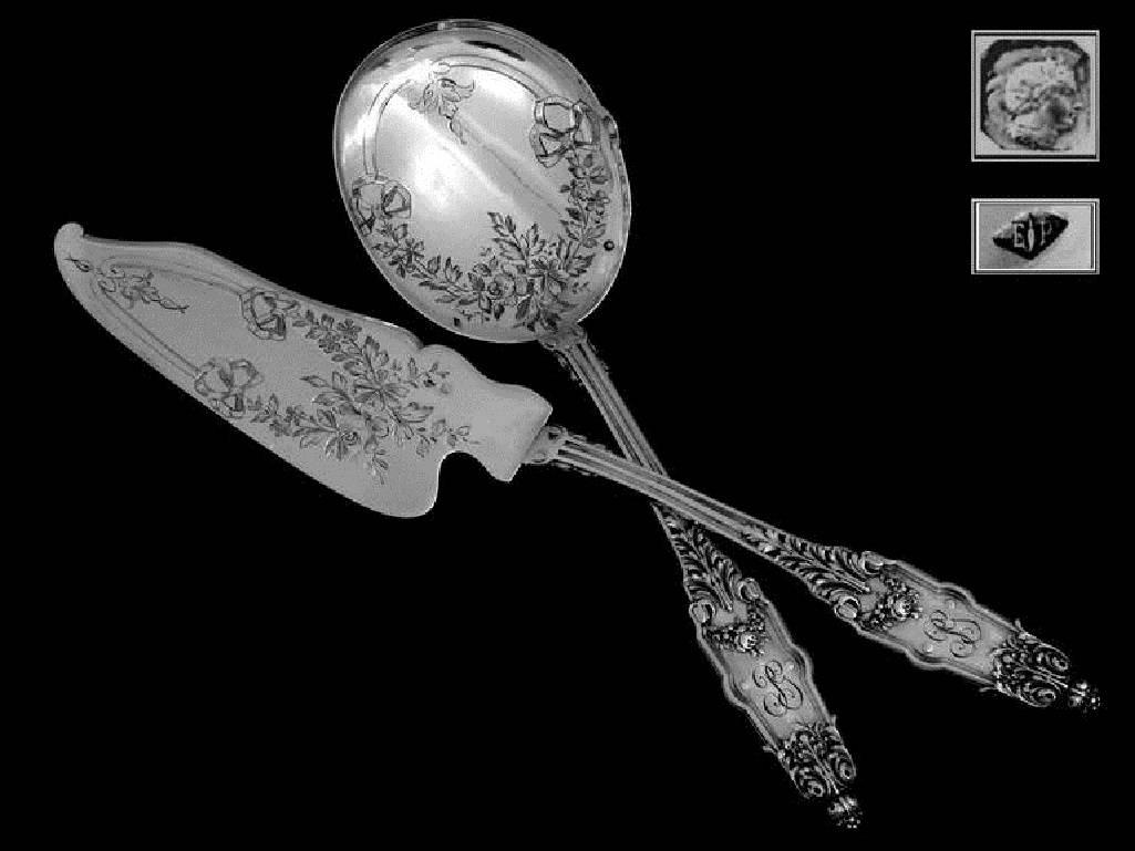 Puiforcat Fabulous French All Sterling Silver Ice Cream Set, Two Pieces Acanthus For Sale 4