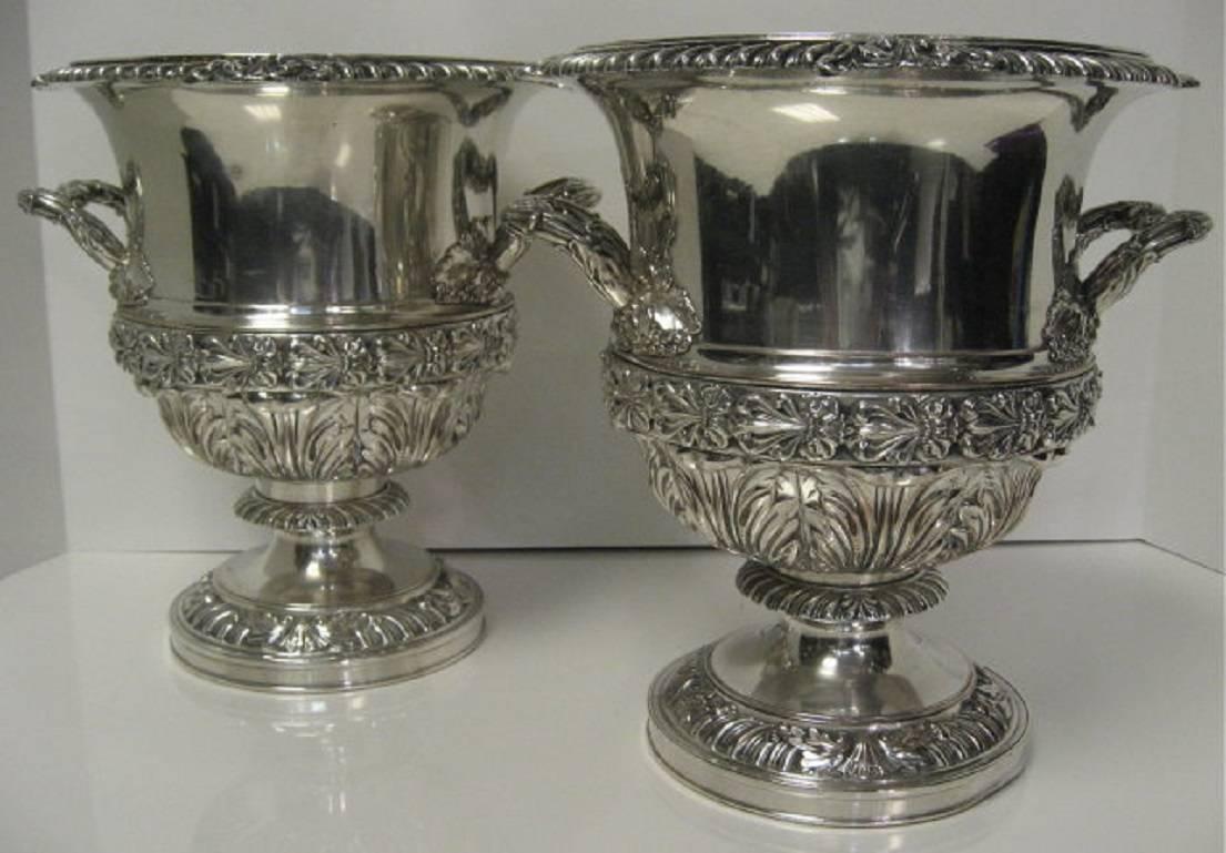 Matthew Boulton, Antique English, Champagne Coolers, Old Sheffield Plate In Good Condition In New York, NY