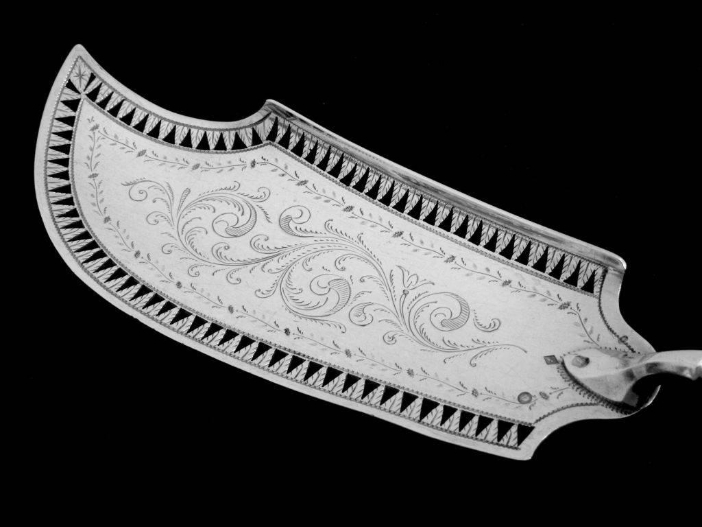 1819 Rare French Sterling Silver Pastry/Fish Server Napoleon III Period 1