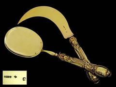 Odiot Rare French All Sterling Silver 18-Karat Gold Ice Cream Set