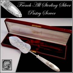 Lapparra French All Sterling Silver Pie Pastry Fish Server Box Neoclassical