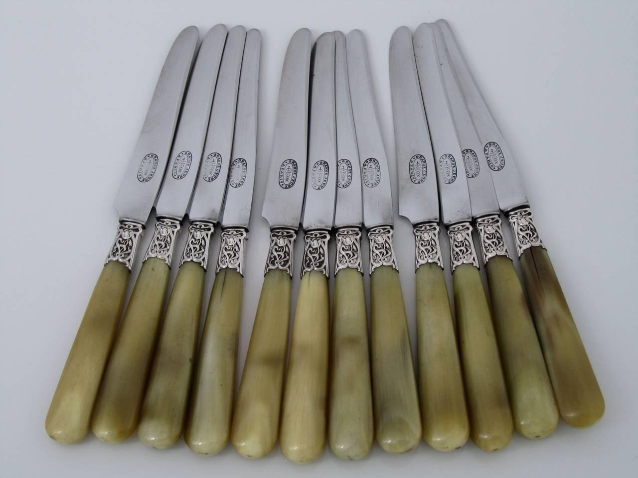 French Horn Sterling Silver Table Knife Set with Matching Serving Pieces Box 2