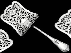 Coignet French All Sterling Silver Asparagus Pastry Toast Server Neoclassical