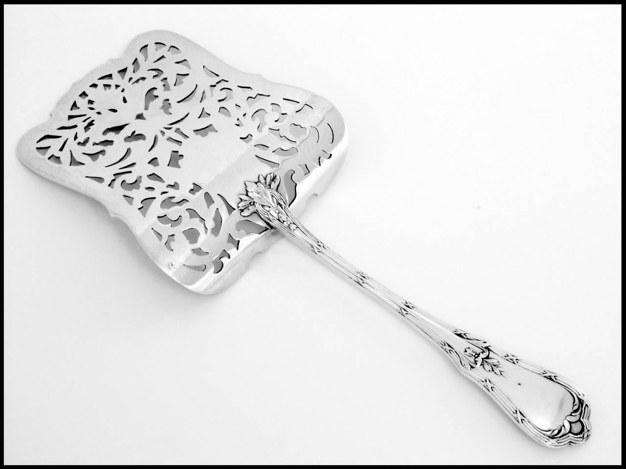 Coignet French All Sterling Silver Asparagus Pastry Toast Server Neoclassical For Sale 2