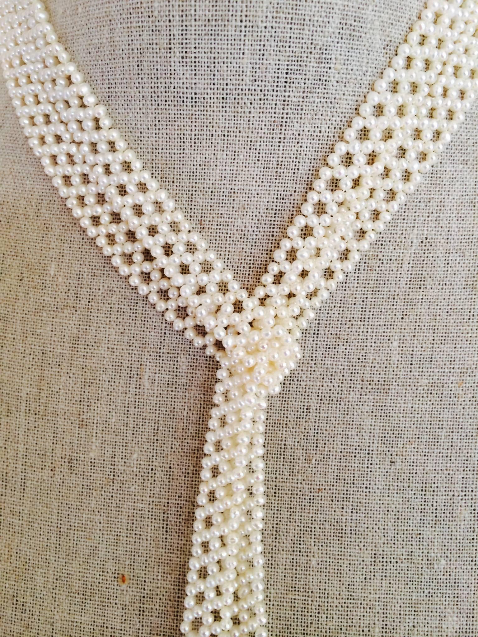 Marina J Handmade 48.5 Inch Fine White Pearl Sautoir Lariat Necklace 2