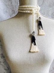 Marina J pearl quartz silver 57 inch long sautoir necklace
