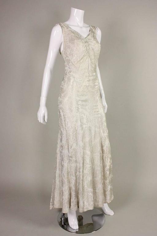 Bias Cut Lame Gown, 1930s For Sale at 1stDibs