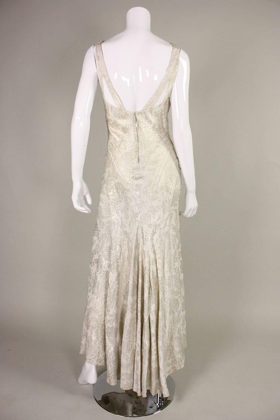 Bias Cut Lame Gown, 1930s  For Sale 4