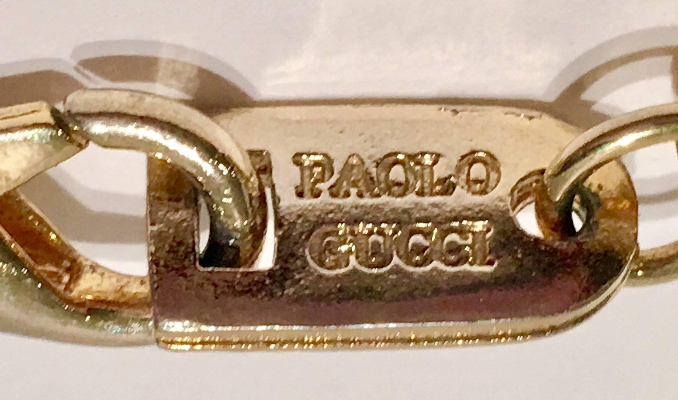 Paolo Gucci Gold Plate Chain Link Choker Necklace  2