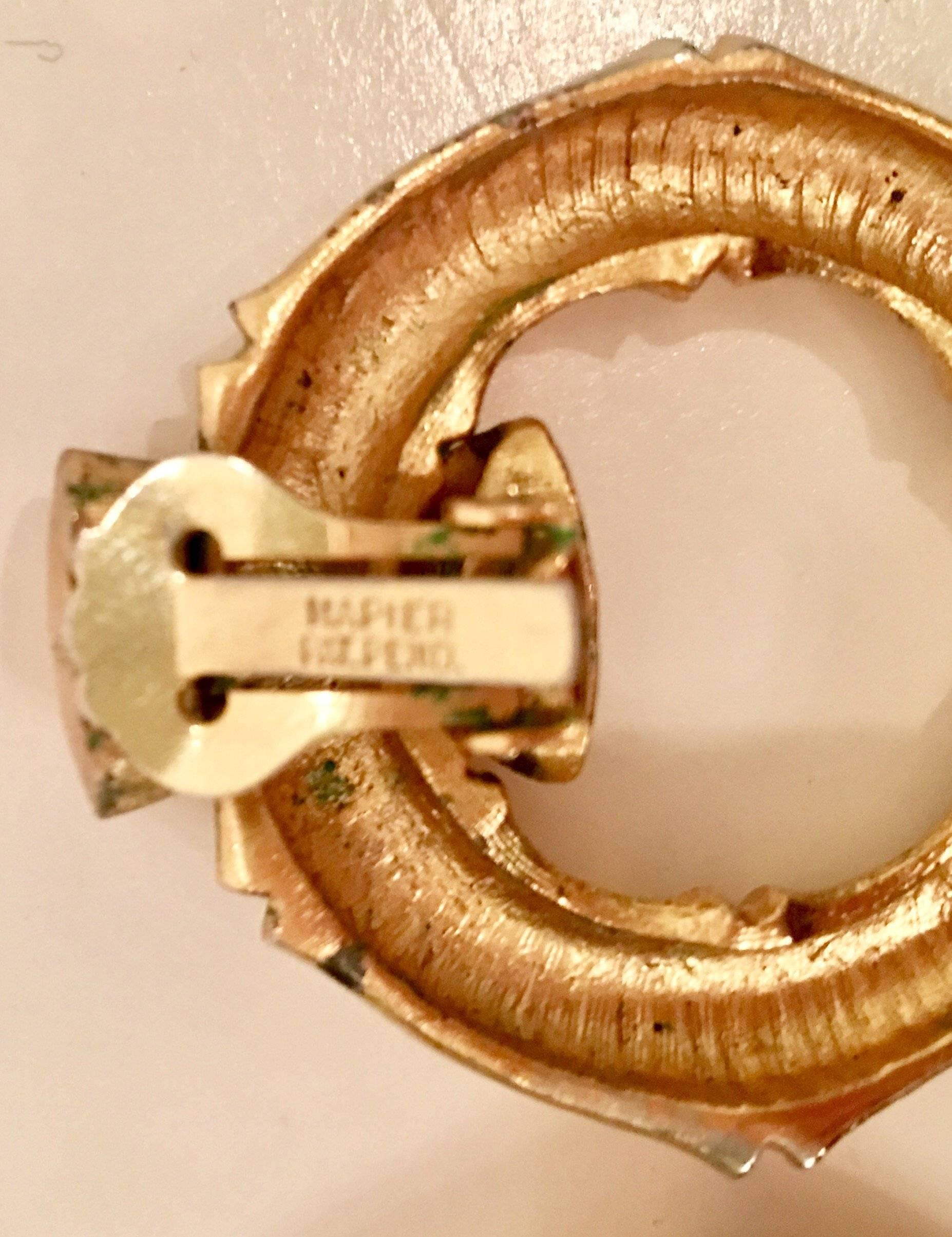 Napier Gold Vermeil Faux Bamboo Hoop Earrings In Excellent Condition In West Palm Beach, FL