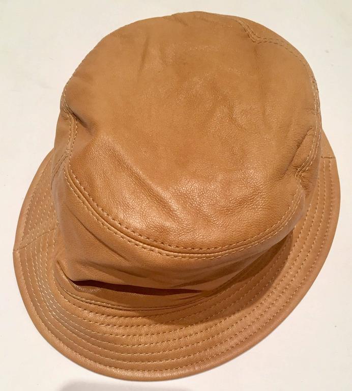 camel leather hat