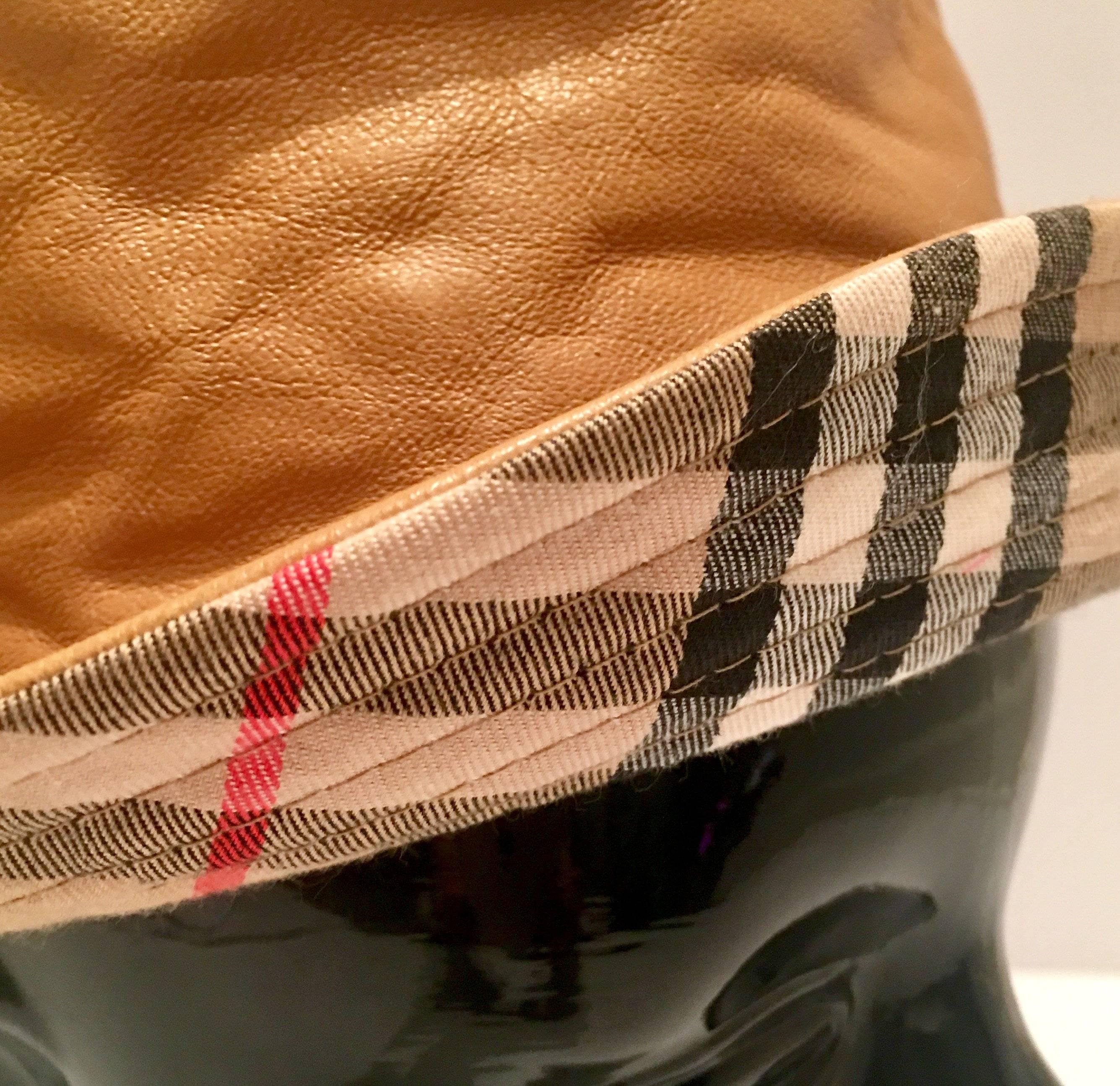 burberry leather hat