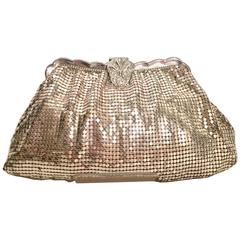 Vintage Whiting & Davis Metal Mesh and Crystal Rhinestone Clutch Handbag