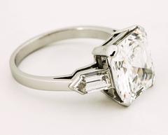 4.76 Carat Asscher Cut Diamond Platinum Ring