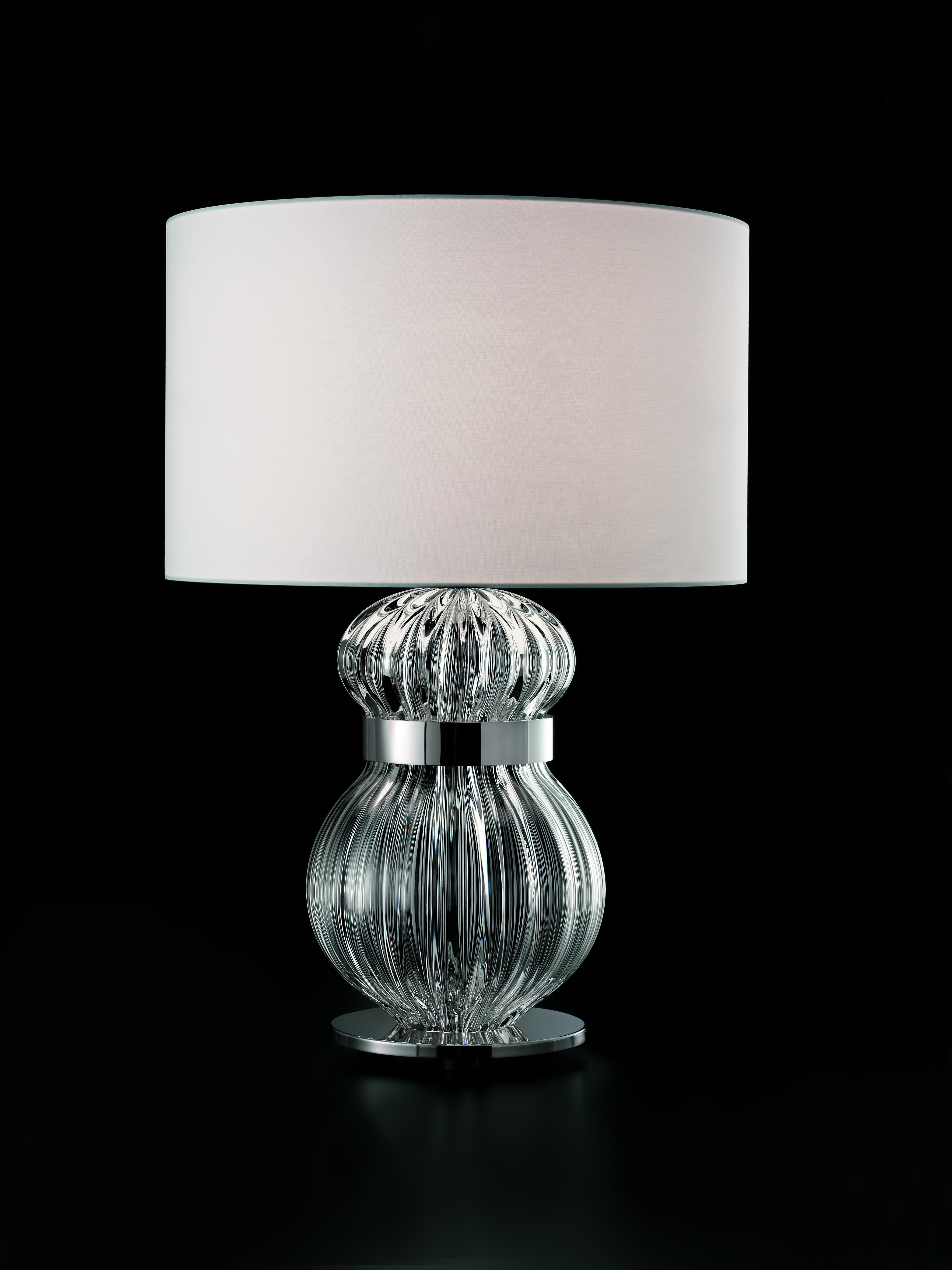 Clear (Crystal_CC) Medina 5686 Table Lamp in Glass with White Shade by, Barovier&Toso 2