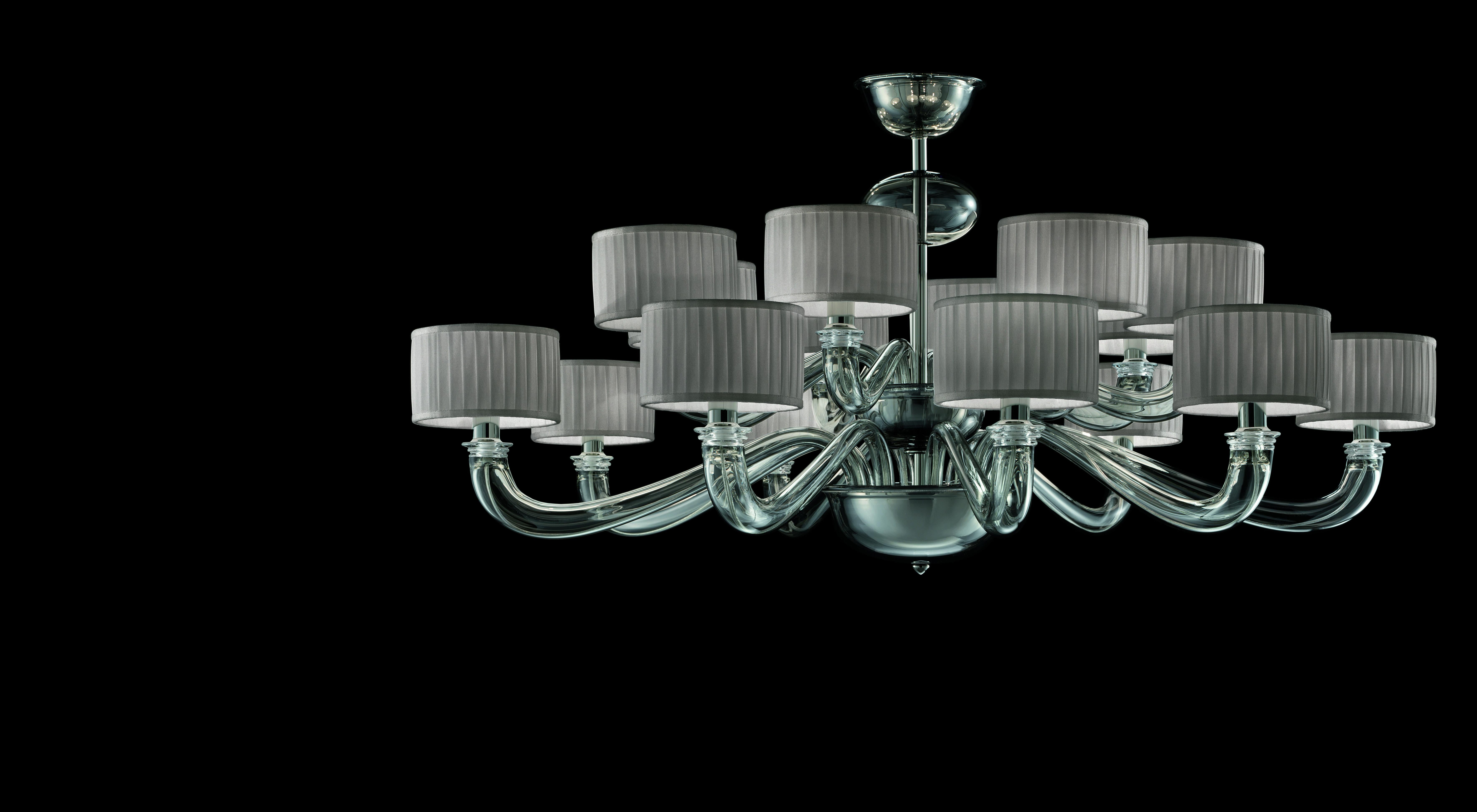 Gray (Grey_IC) Alexandria 5597 16 Chandelier in Glass with Grey Shade, by Barovier&Toso 2