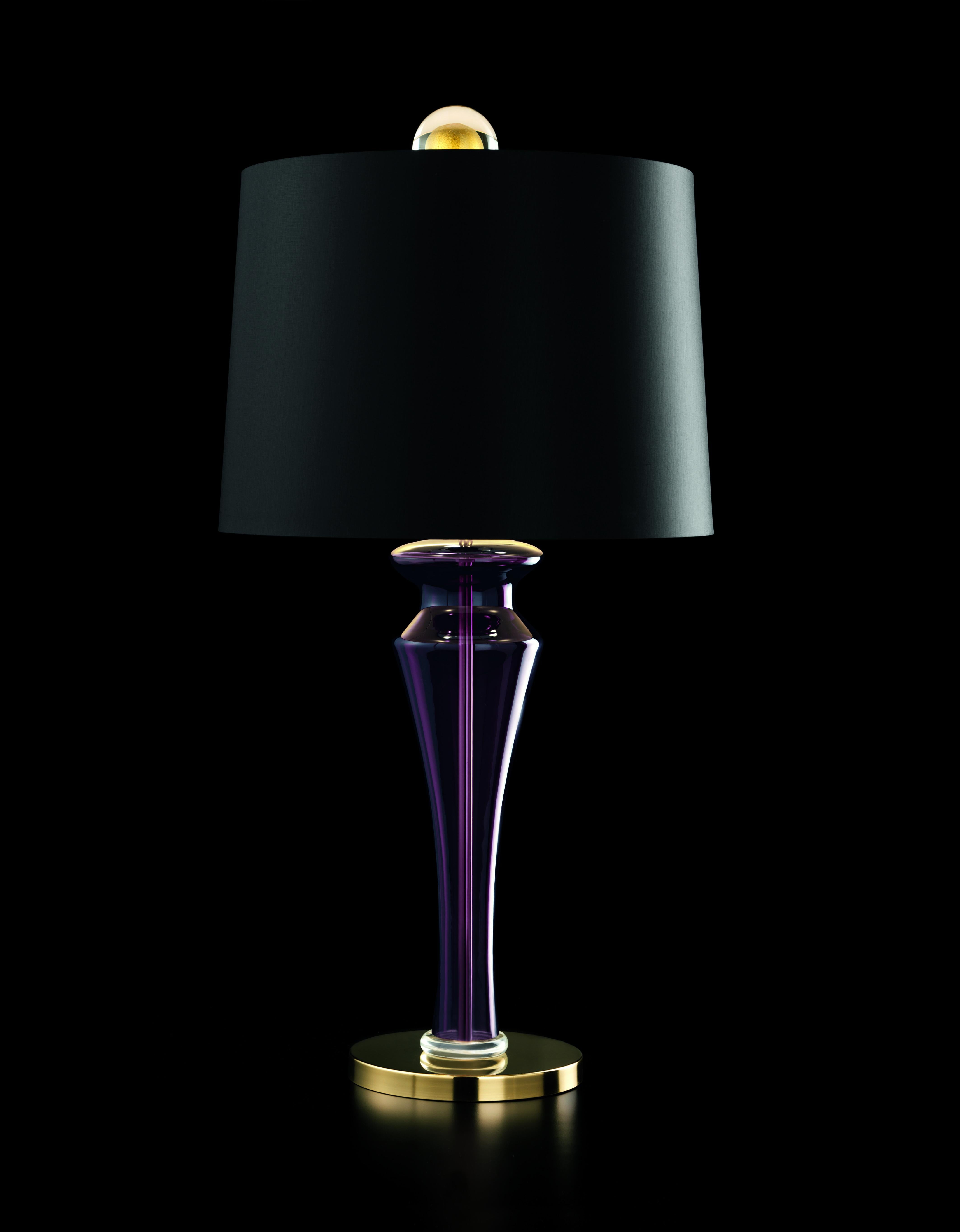 Purple (Violet_VI) Saint Germain 7067 Table Lamp in Glass with Black Shade, by Giorgia Brusemini 2