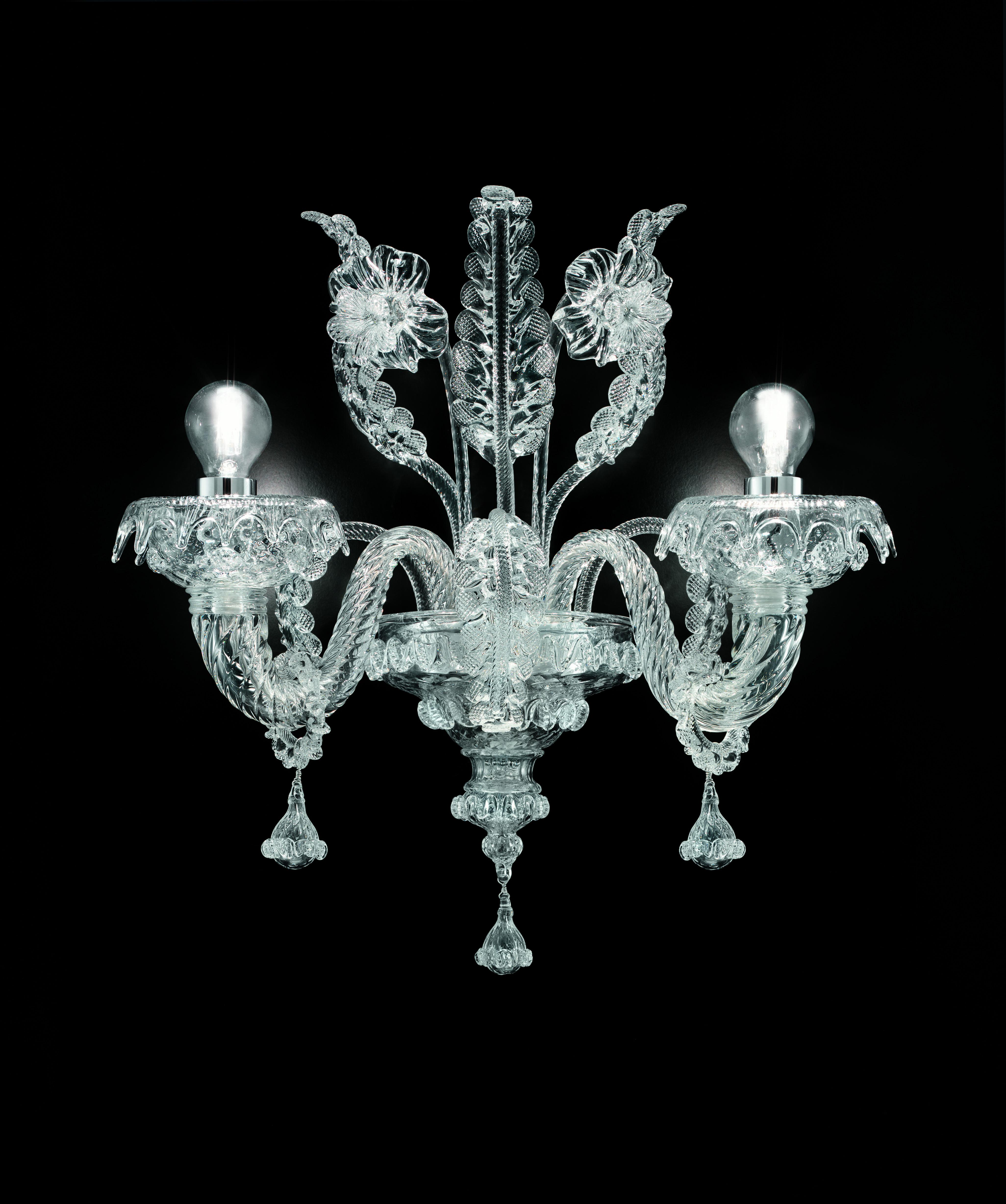 Clear (Crystal_CC) Agadir 5384 02 Wall Scone in Glass, by Barovier&Toso 2