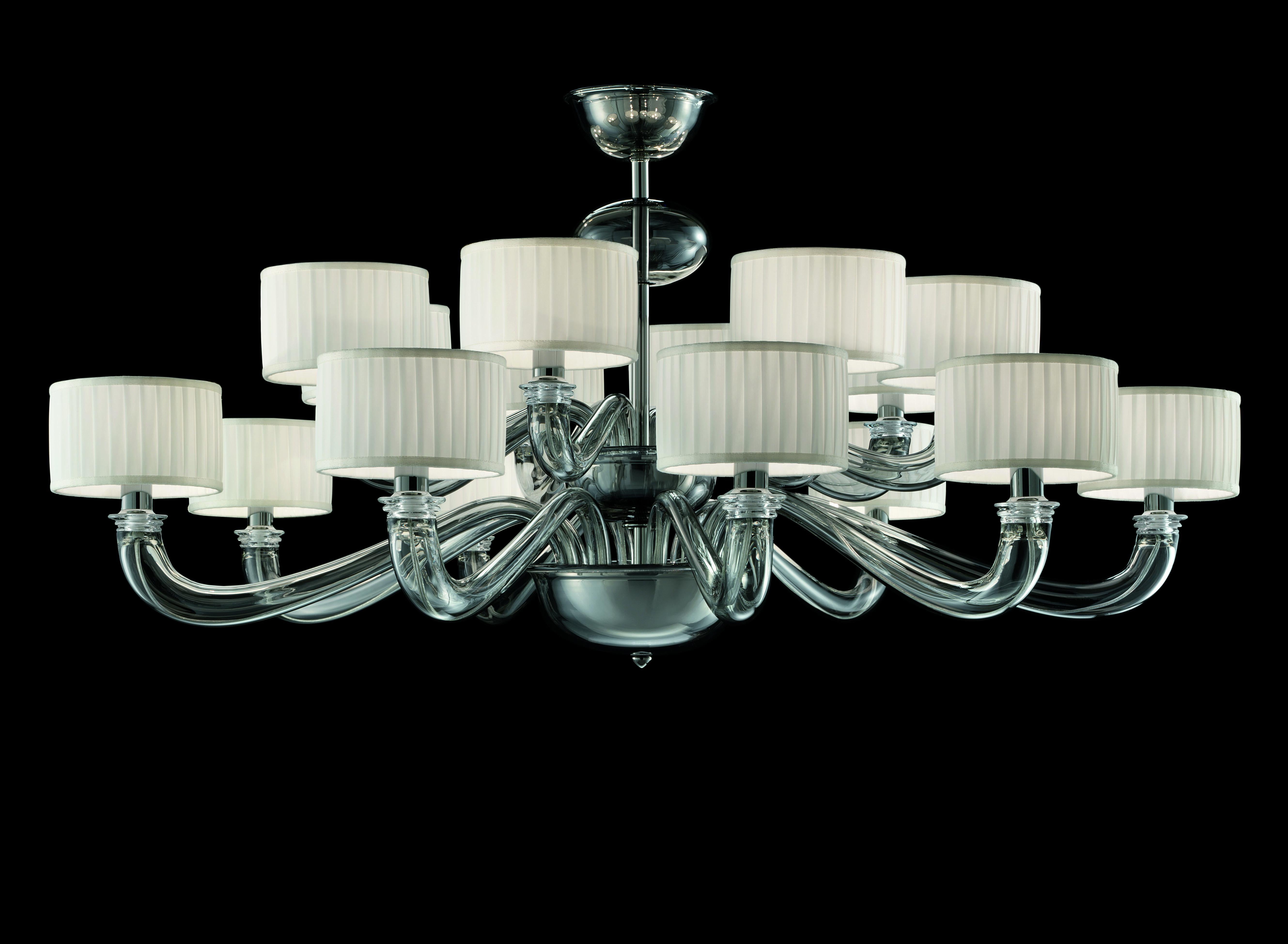 Gray (Grey_IC) Alexandria 5597 16 Chandelier in Glass with White Shade, by Barovier&Toso 2