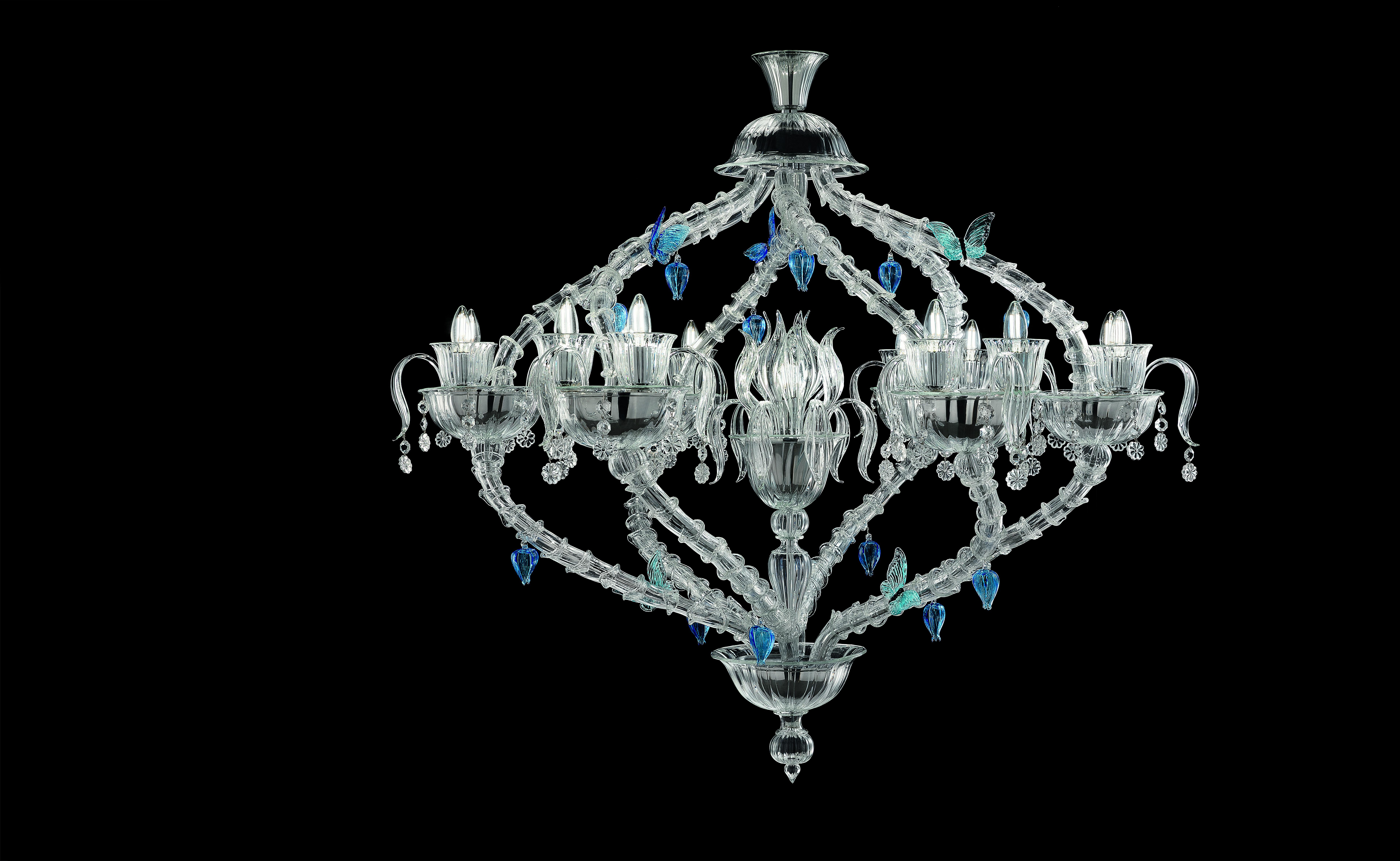 Blue (Crystal/ Bluastro/ Aquamarine_LA) Adonis 7360 13 Chandelier in Glass, by Marcel Wanders from Barovier&Toso 5