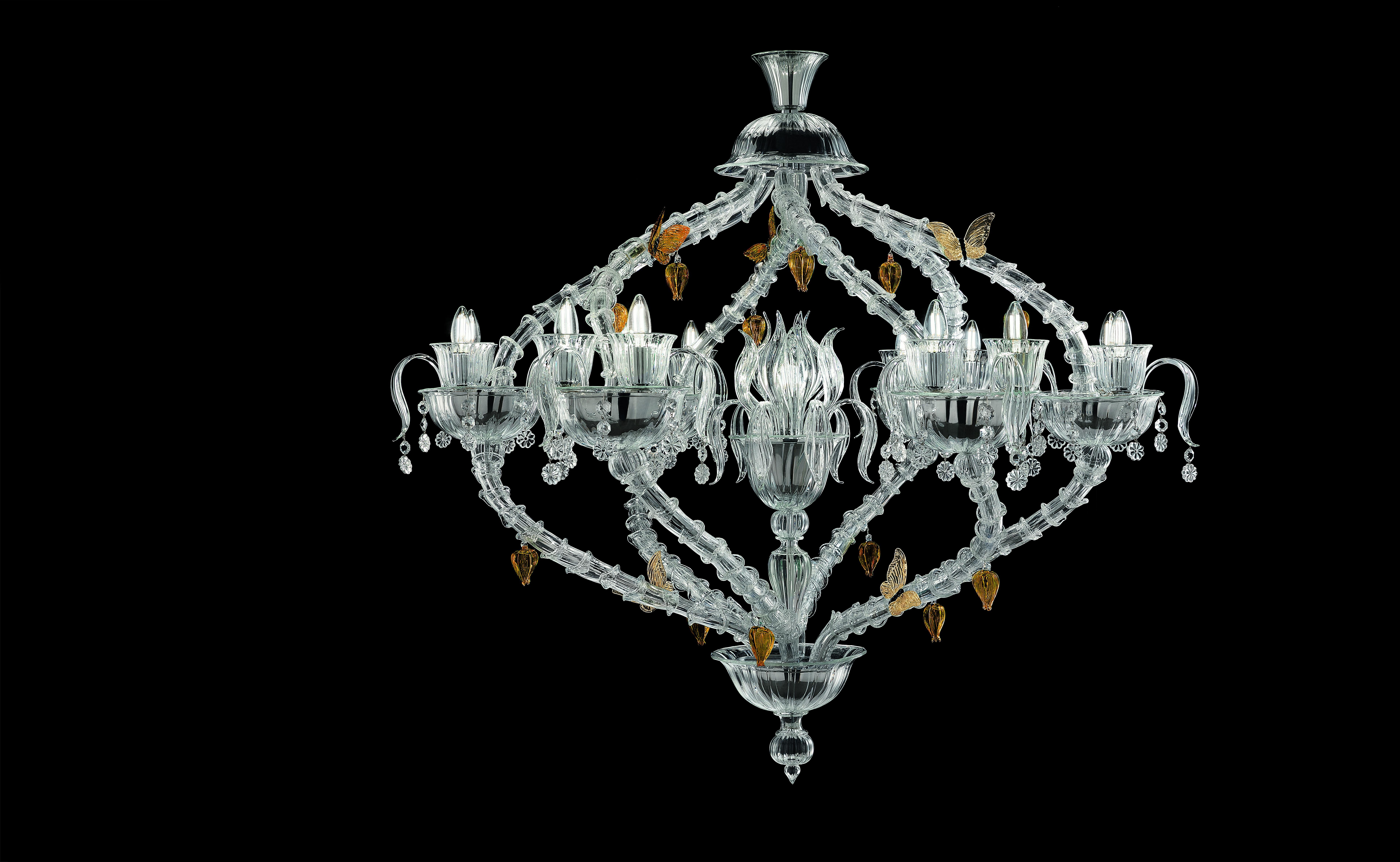 Yellow (Crystal/ Caramel/ Cognac_LN) Adonis 7360 13 Chandelier in Glass, by Marcel Wanders from Barovier&Toso 4