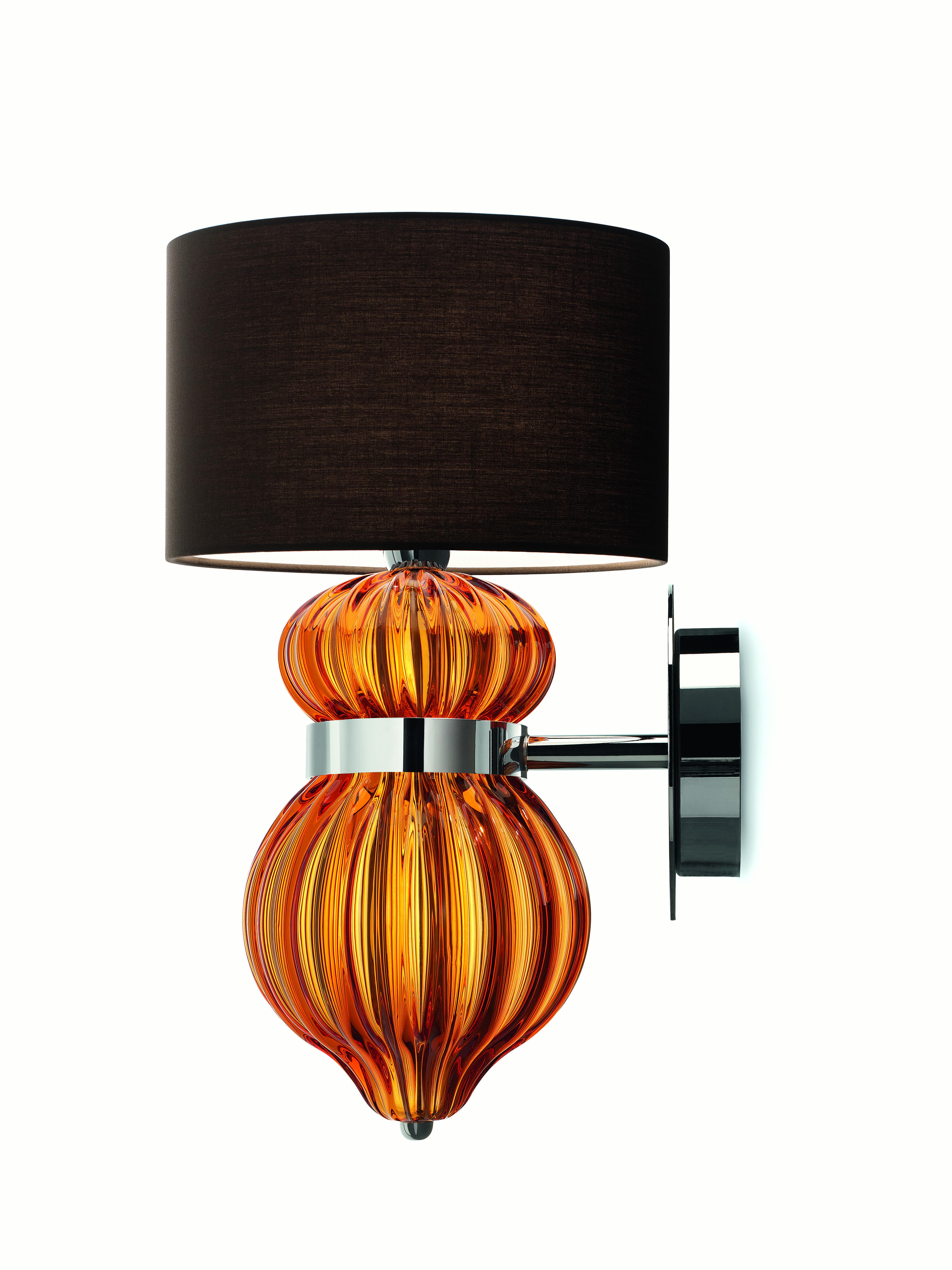 Orange (Caramel_CA) Medina 5683 Wall Sconce in Glass with Brown Shade by, Barovier&Toso 4