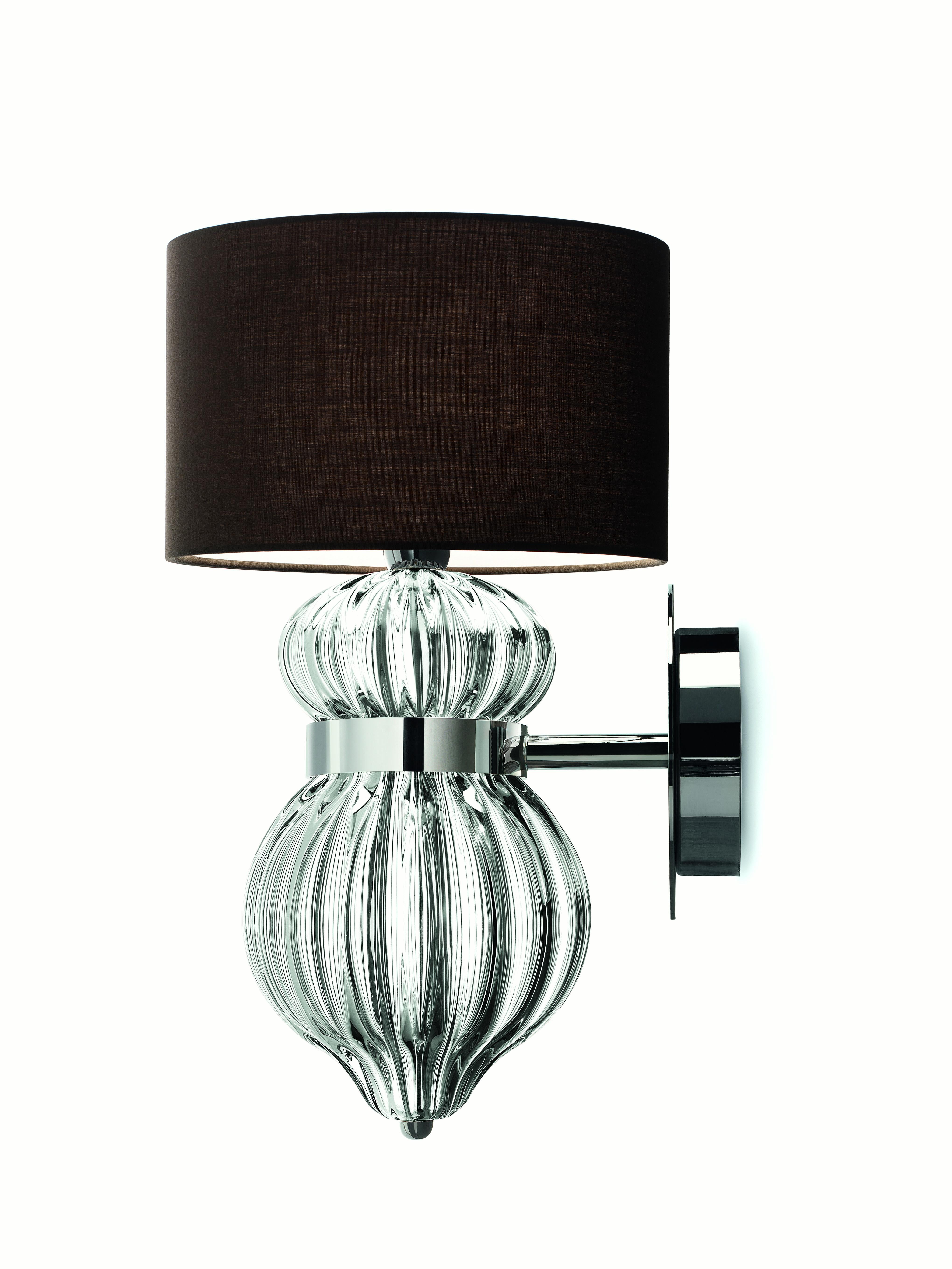 Clear (Crystal_CC) Medina 5683 Wall Sconce in Glass with Brown Shade by, Barovier&Toso 2