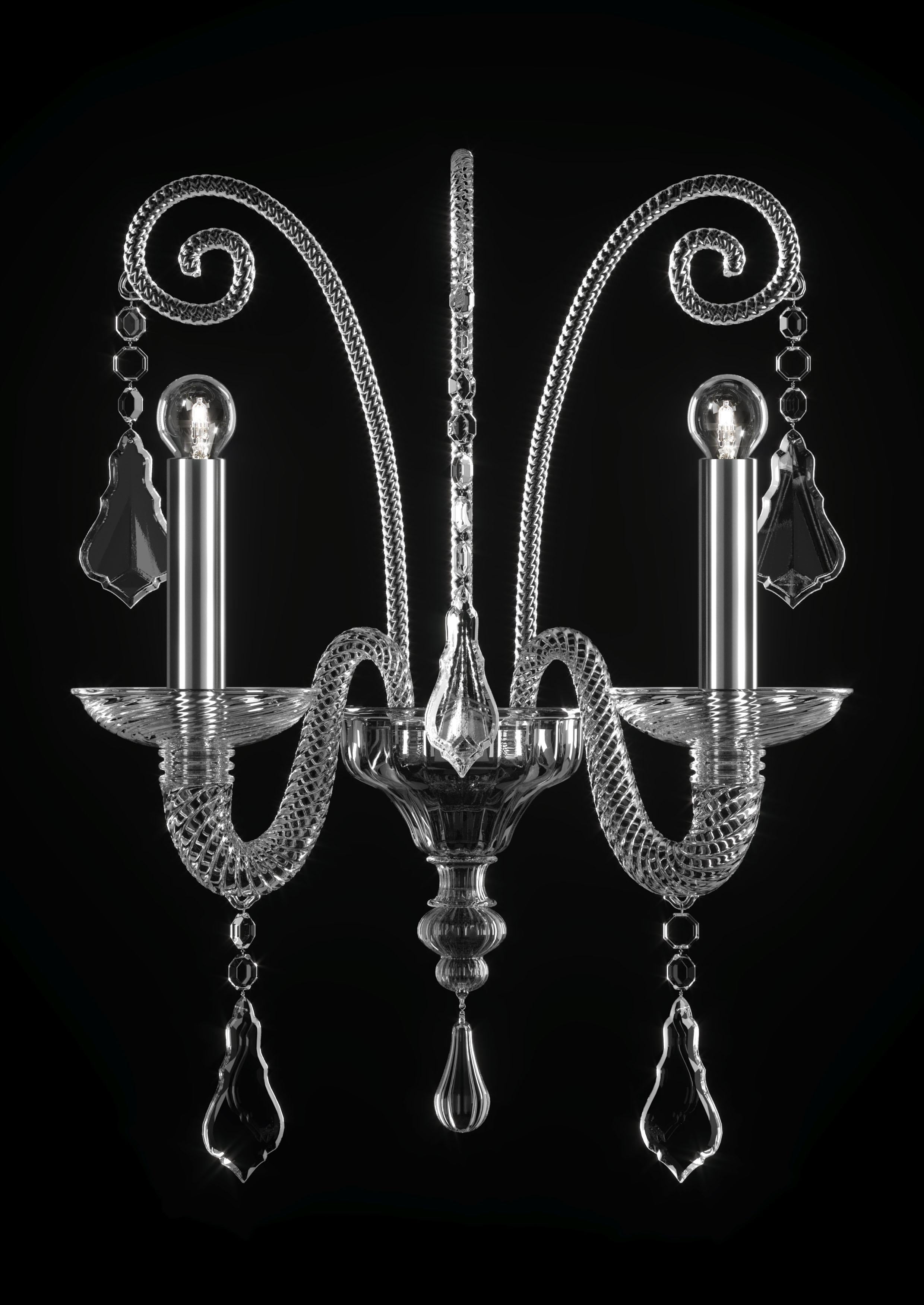 Clear (Crysral_CC) Izmir 5555 02 Wall Sconce in Glass, by Barovier&Toso 2