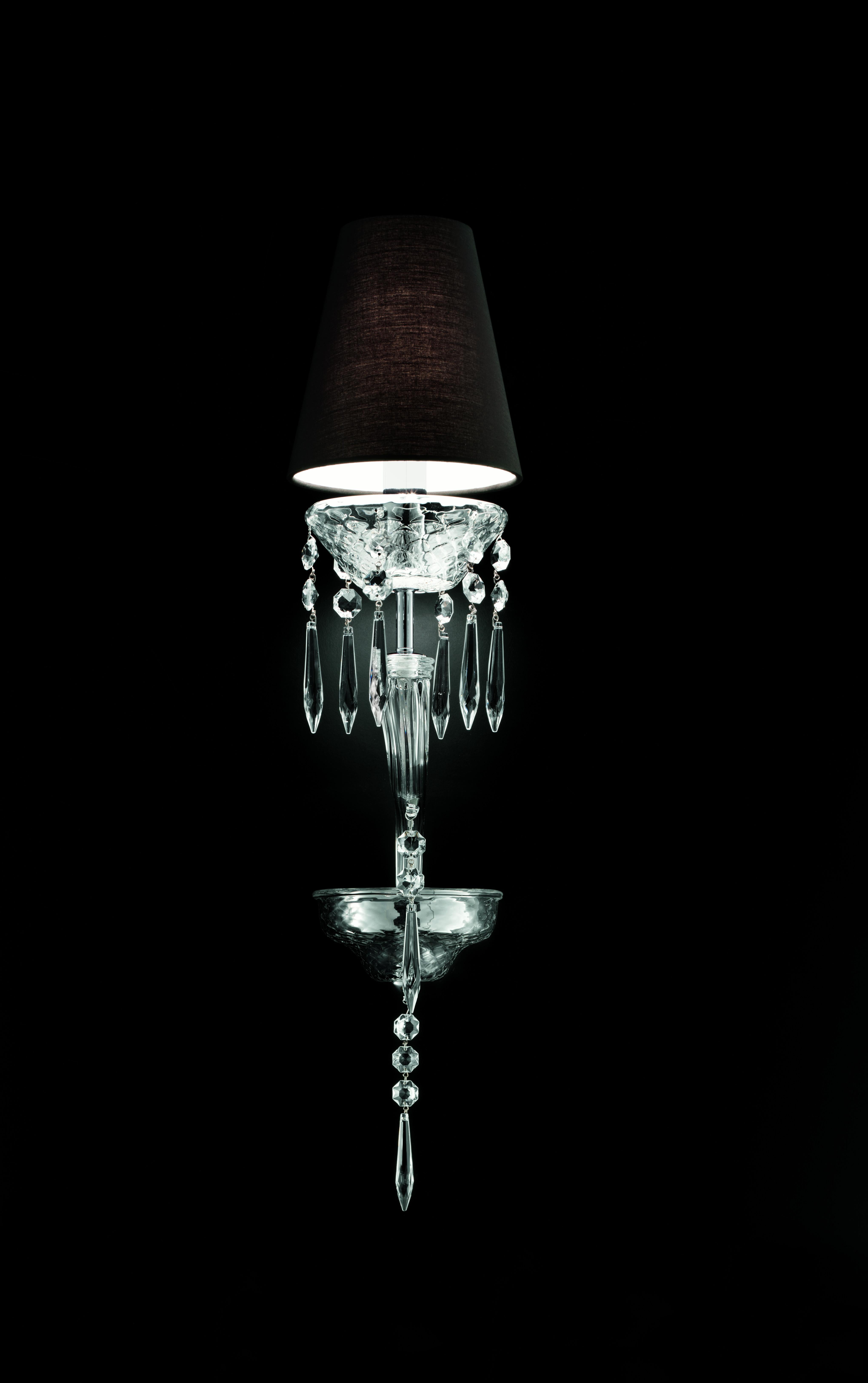 Clear (Crystal_CC) President 5695 01 Wall Scone in Glass with Black Shade, by Barovier&Toso 2