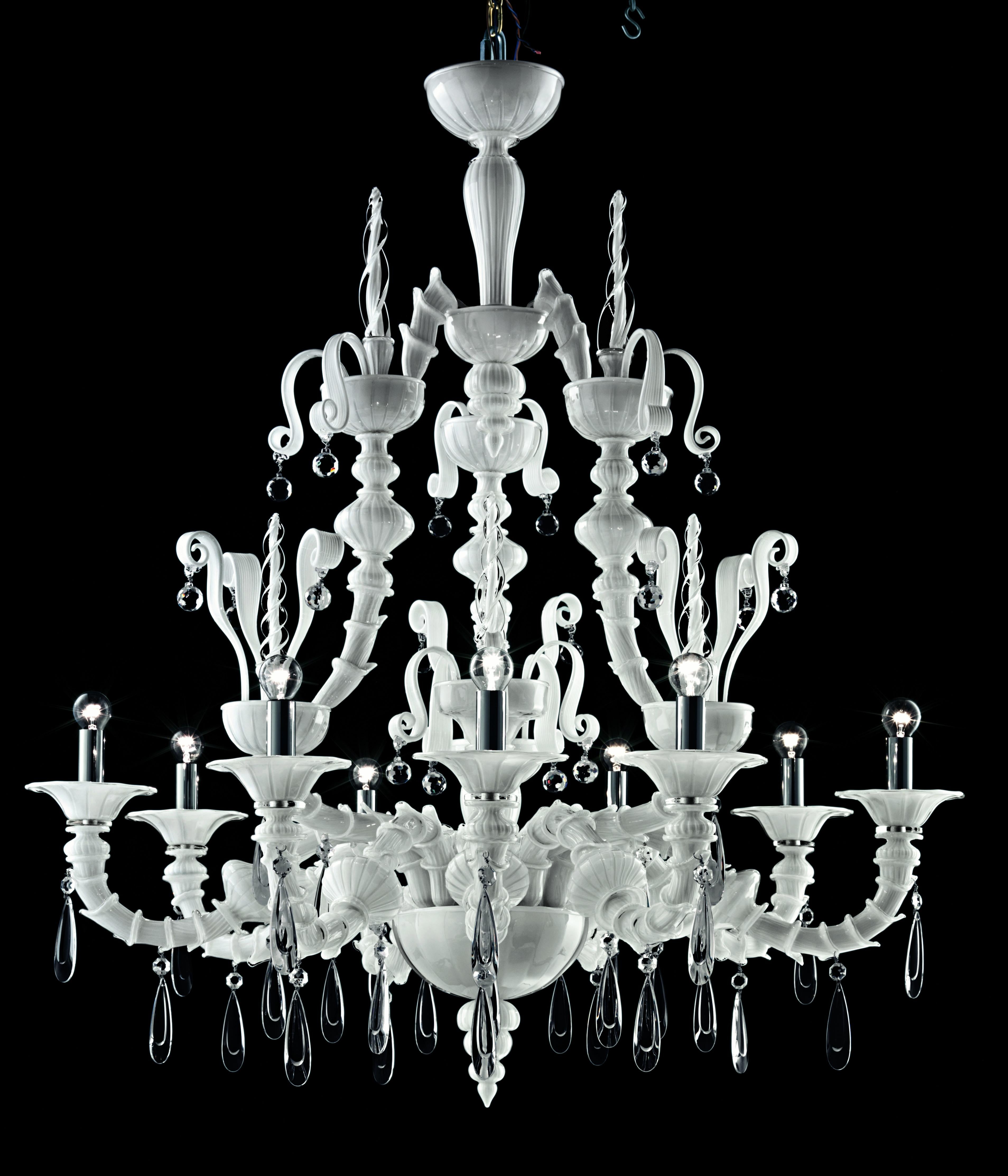 White (White_BB) Dhamar 5596 09 Chandelier in Glass, by Barovier&Toso 2