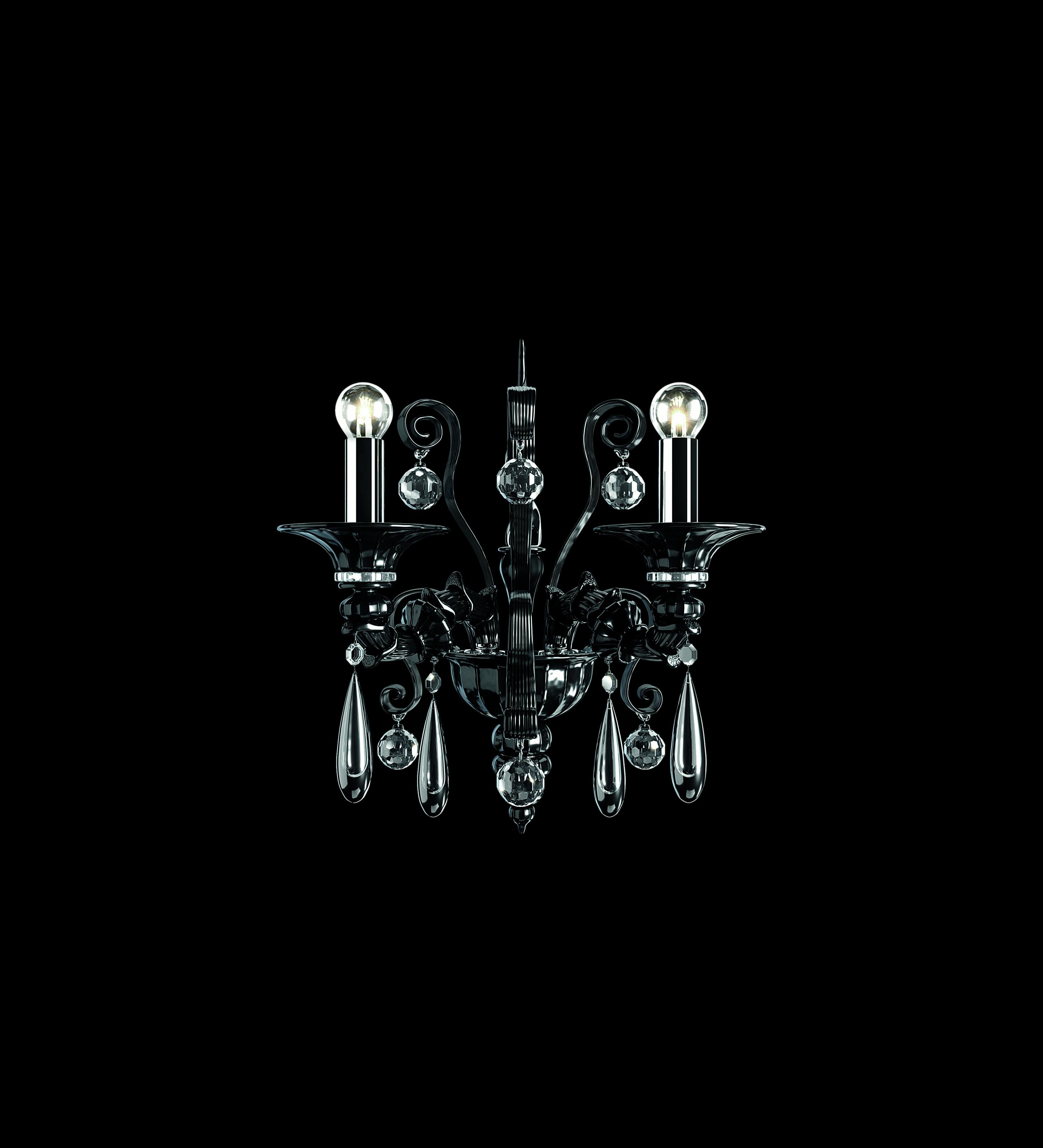 Black (Black_NN) Dhamar 5596 02 Wall Sconce in Glass, by Barovier&Toso 2