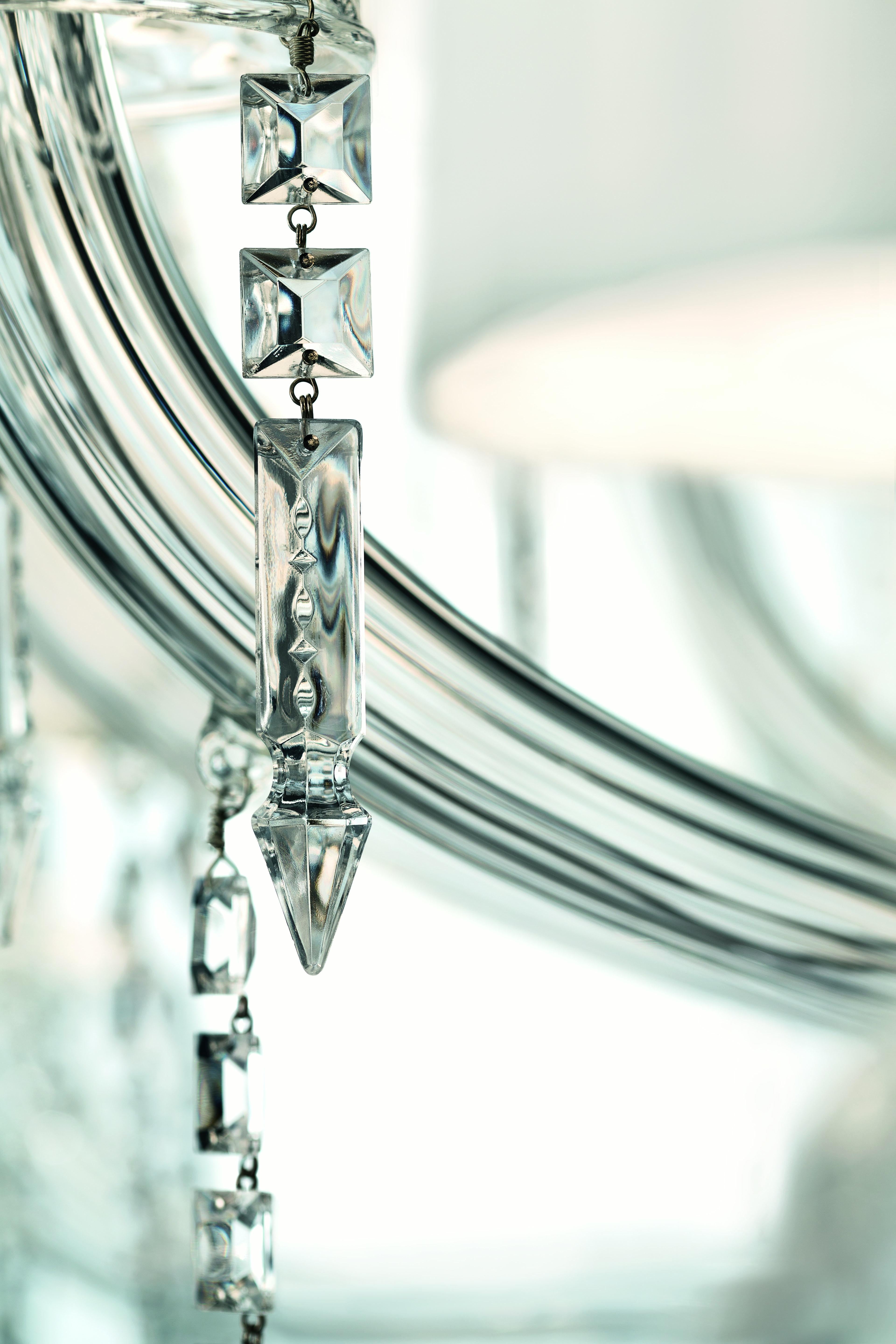 Clear (Crystal_CC) Premiere Dame 5696 16 Chandelier in Glass with White Shade, by Barovier&Toso 5
