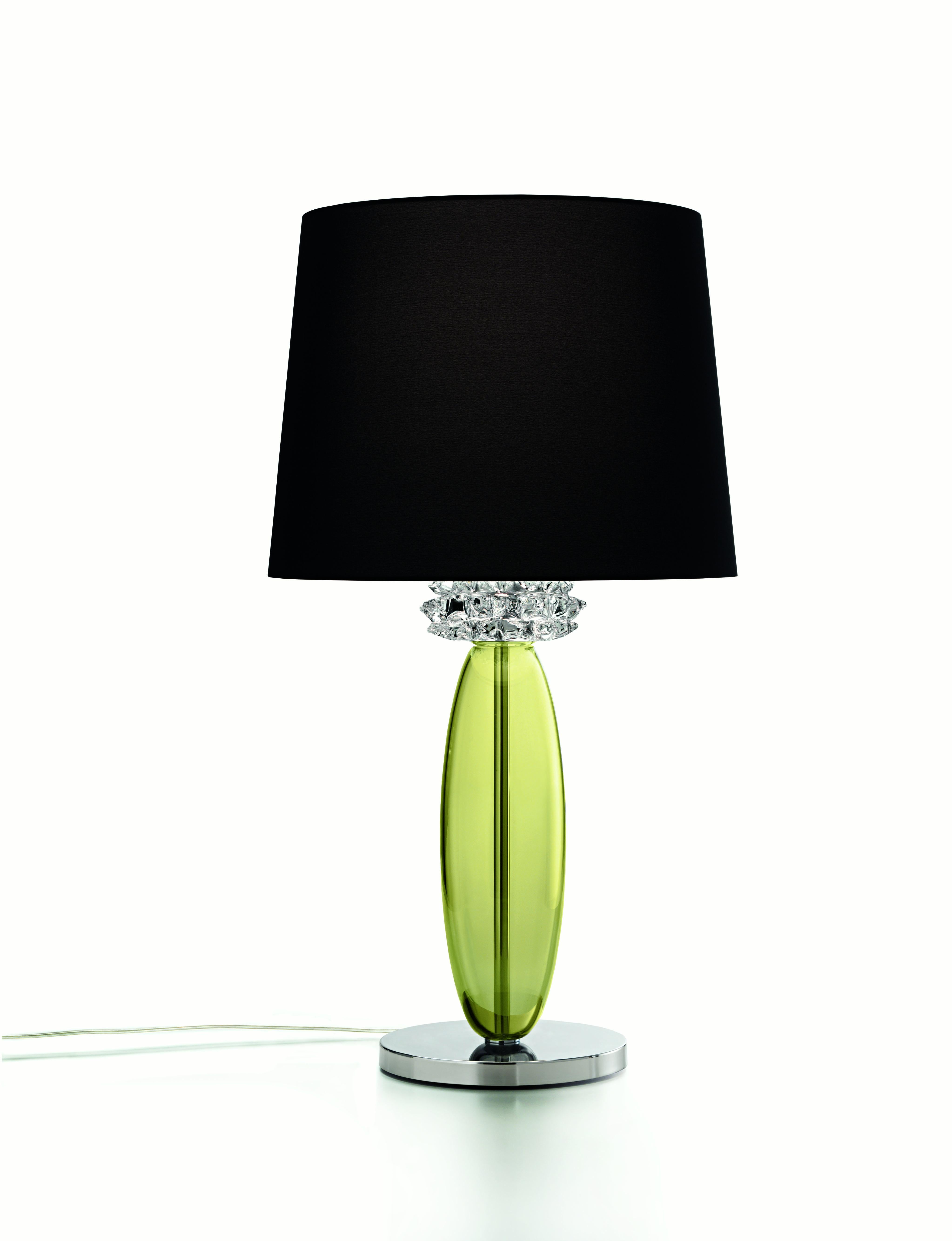 Green (Liquid Citron_EL) Rotterdam 5565 Table Lamp in Glass with Black Shade, by Barovier&Toso 2
