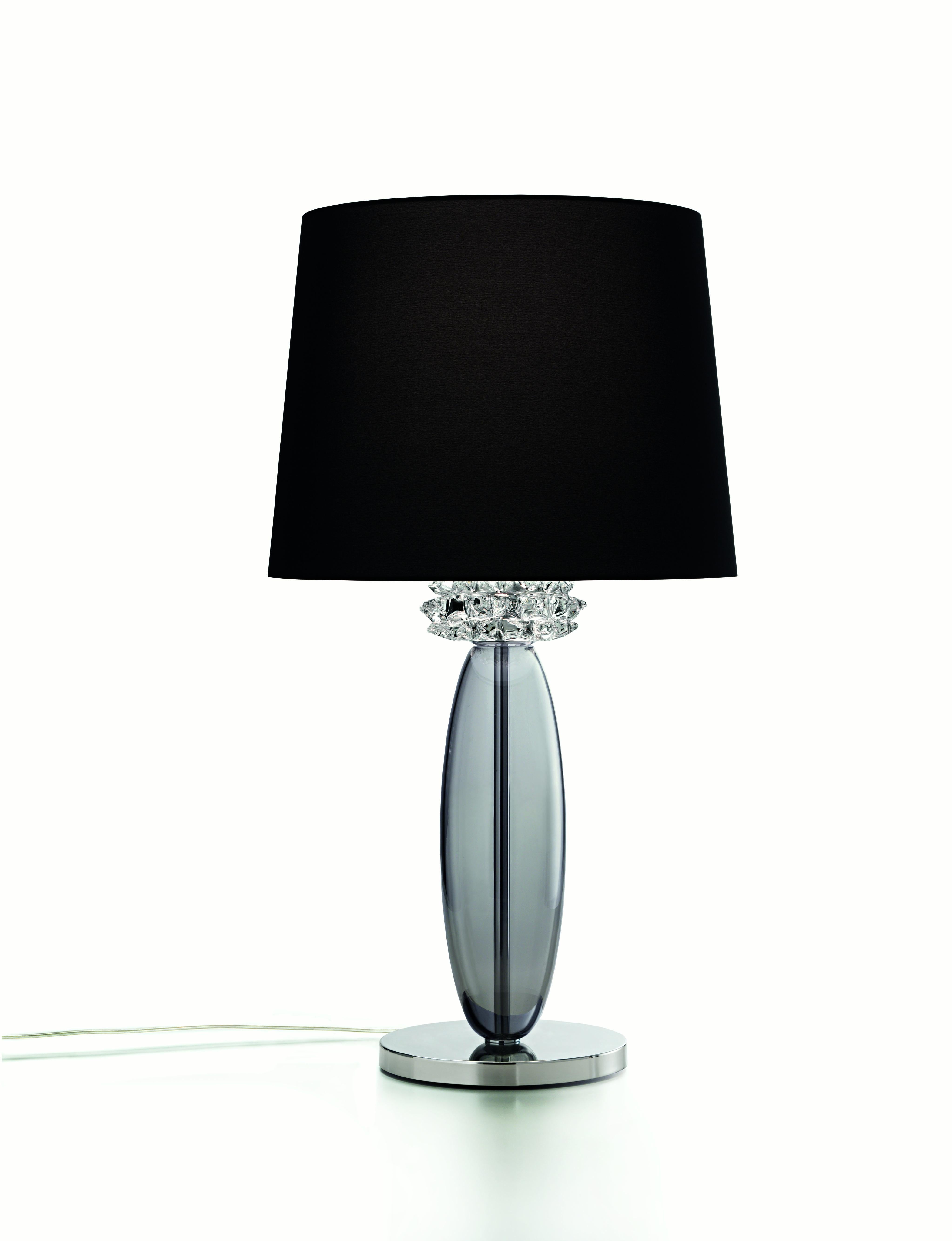 Gray (Grey_IC) Rotterdam 5565 Table Lamp in Glass with Black Shade, by Barovier&Toso 3