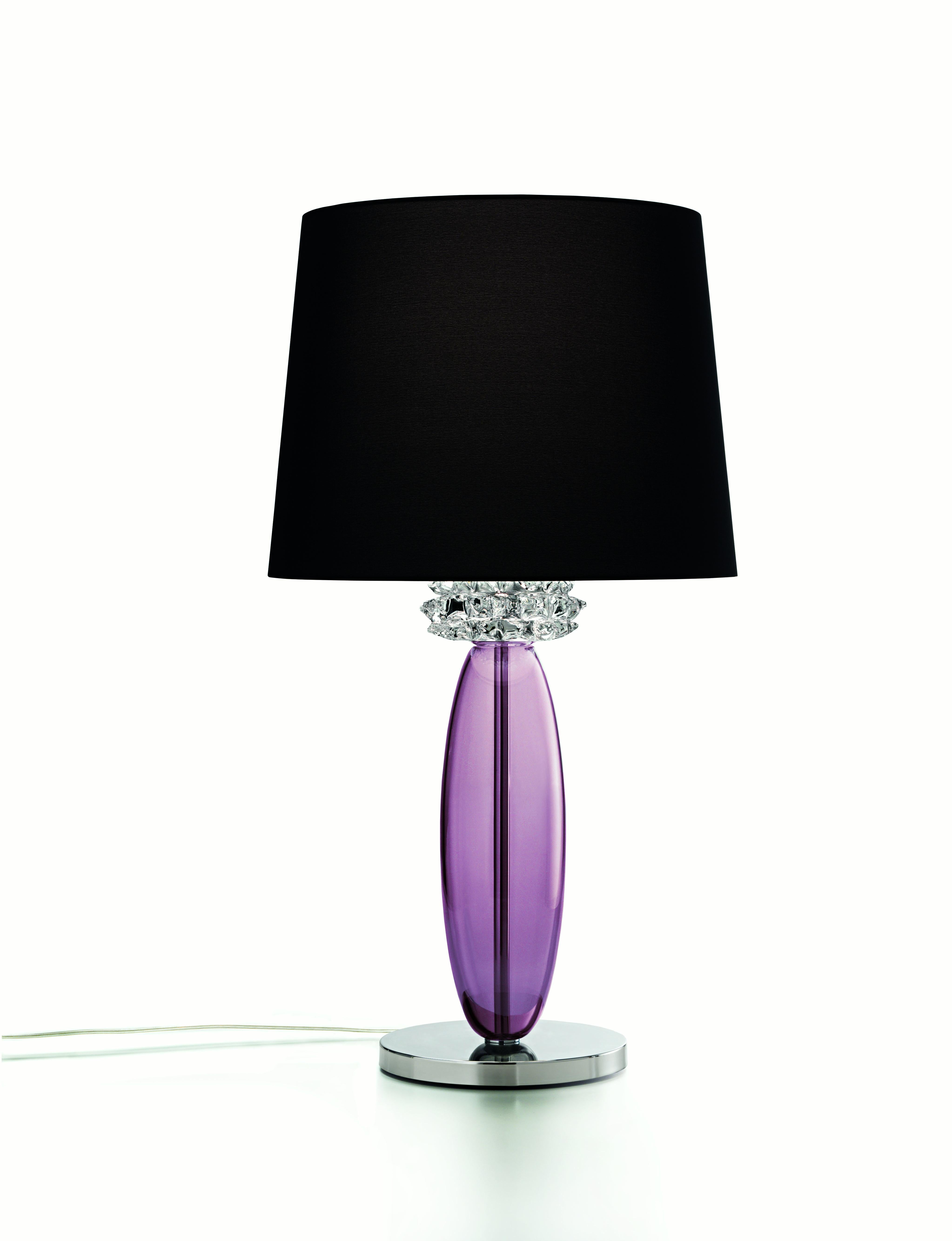 Purple (Violet_VI) Rotterdam 5565 Table Lamp in Glass with Black Shade, by Barovier&Toso 2