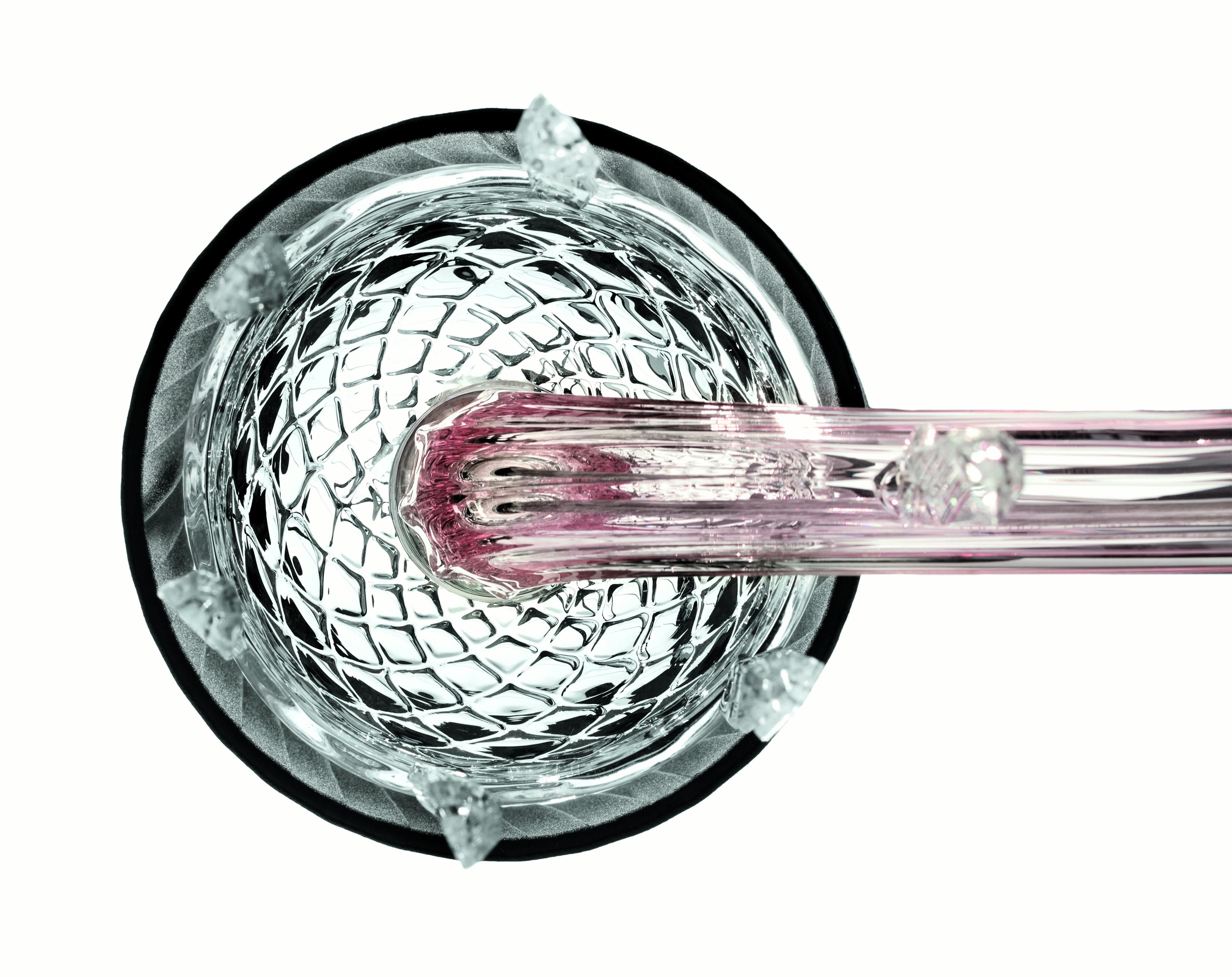 Premiere Dame 5696 12 B-Kronleuchter aus Glas mit schwarzem Schirm, von Barovier&Toso,Pink (Light Pink_RS) 6