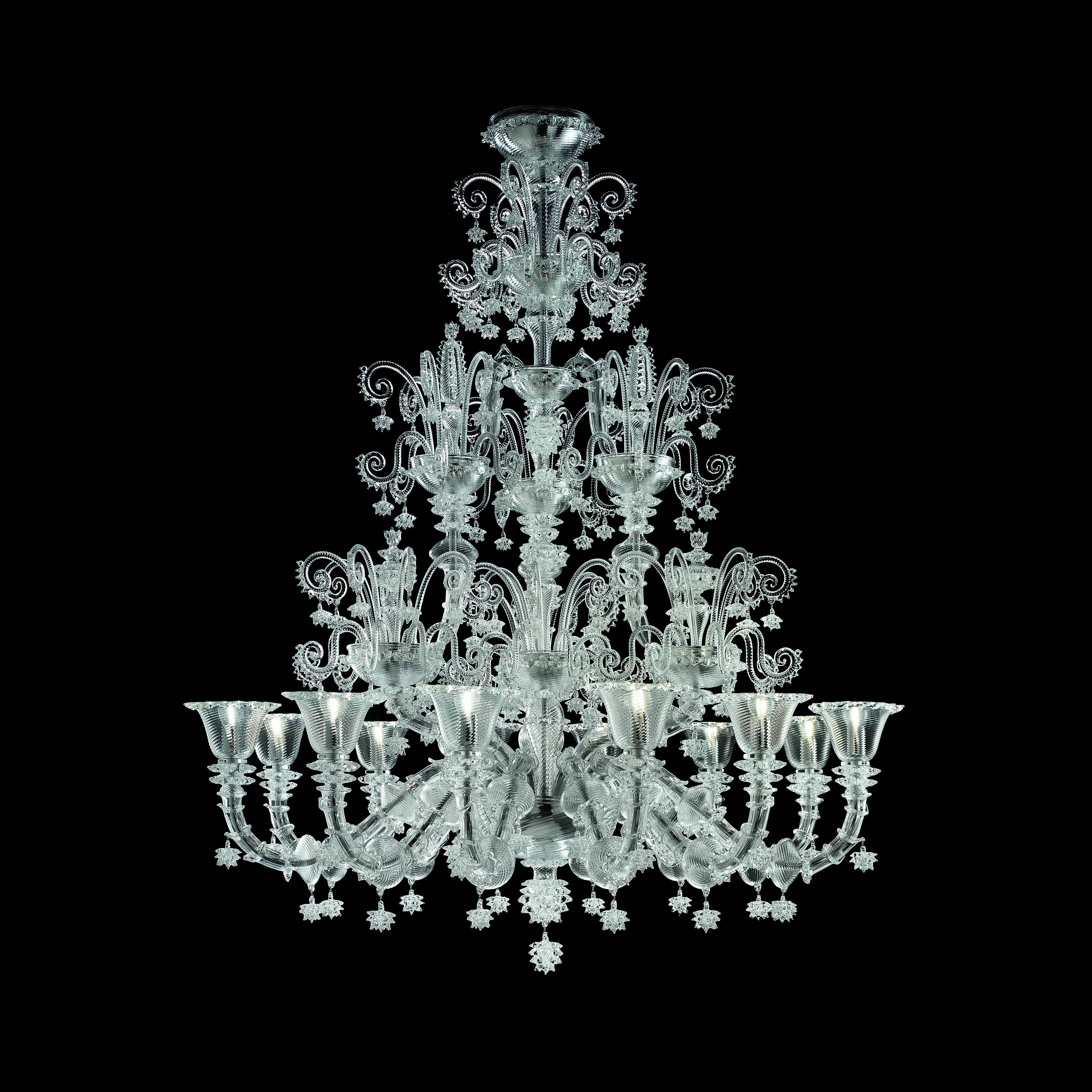 Clear (Crystal_CC) Venezia 1295 5715 12 Chandelier in Glass, by Barovier&Toso 6