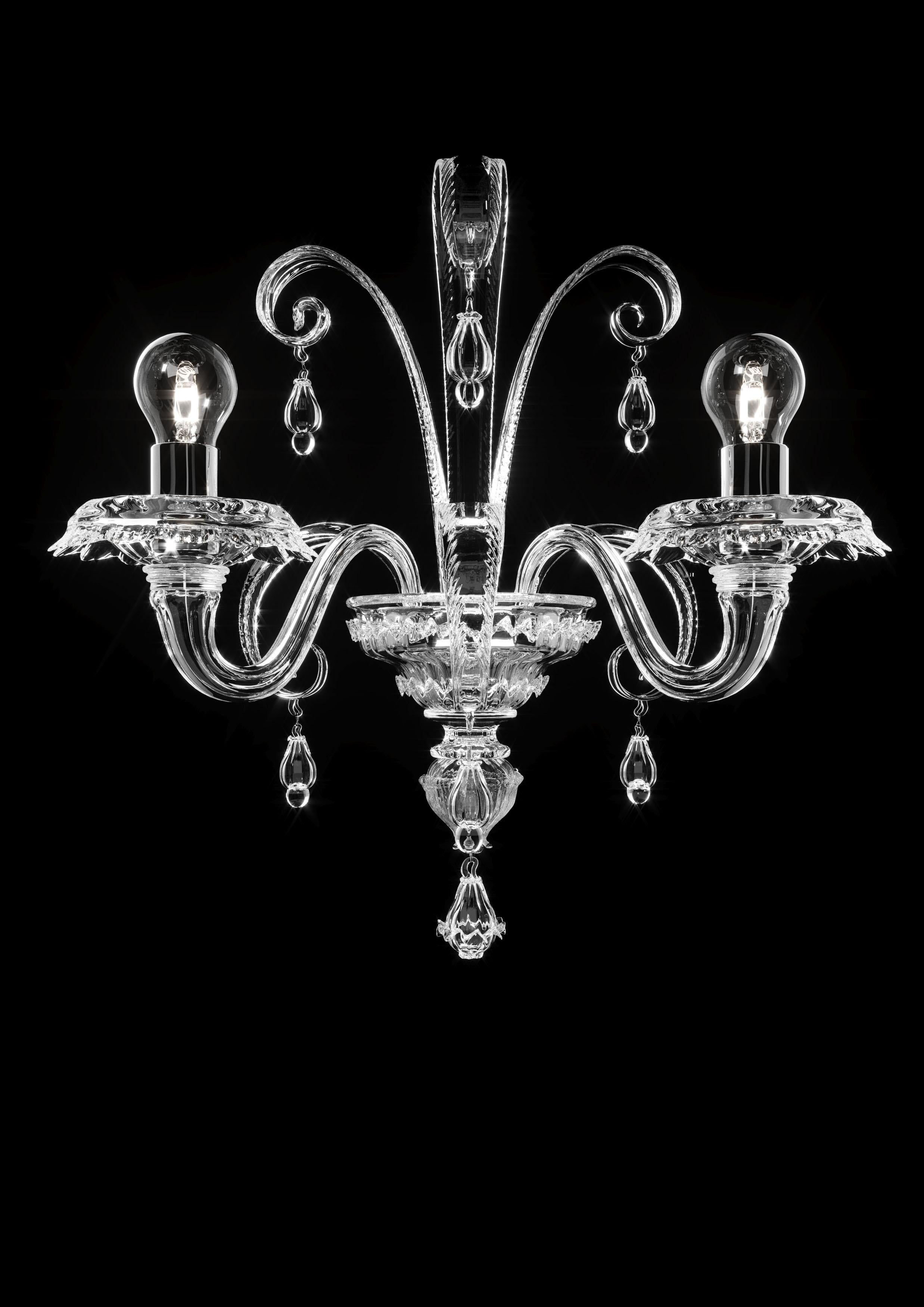 Clear (Crystal_CC) Rabat 4513 02 Wall Sconce in Glass, by Barovier&Toso