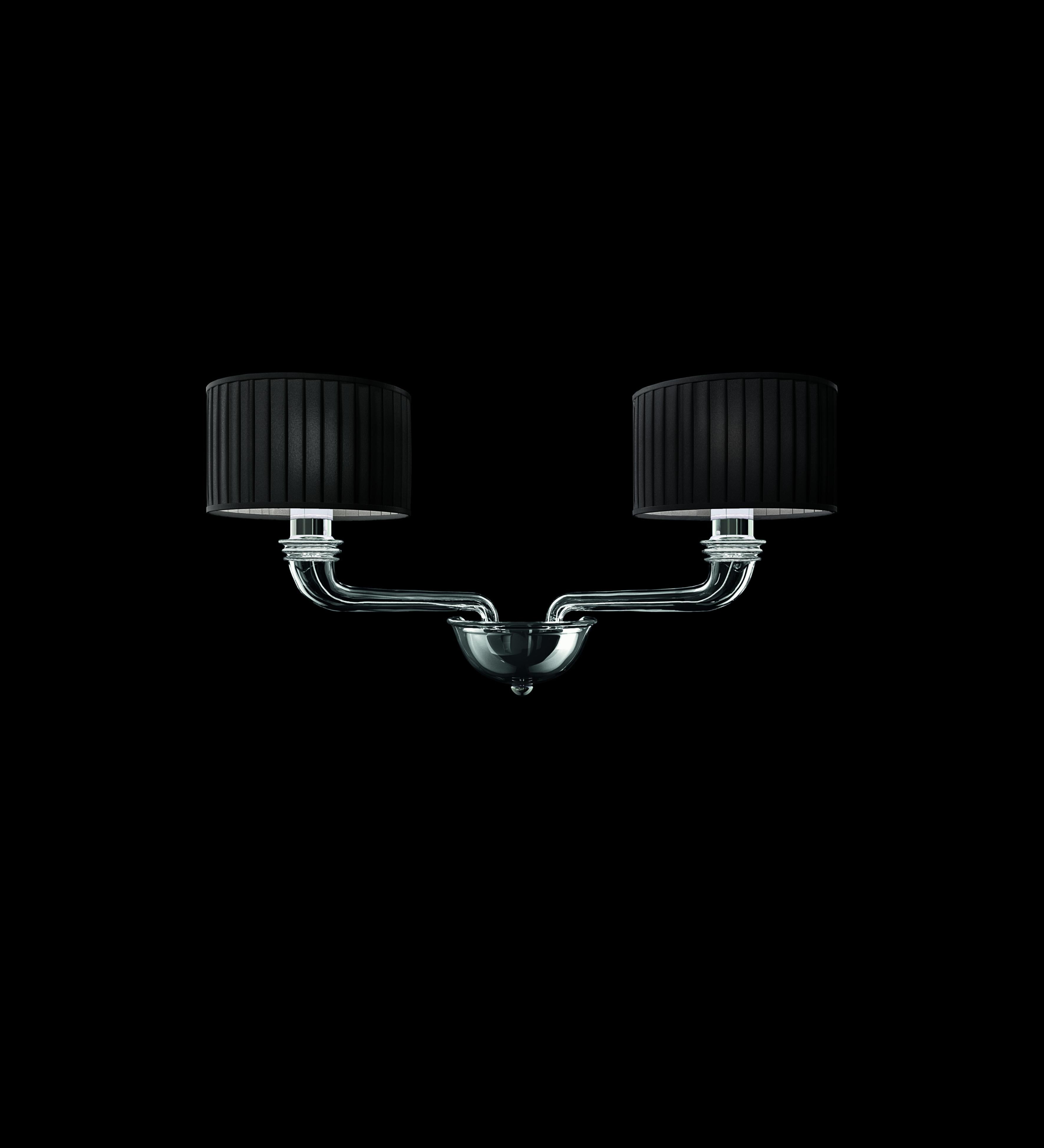 Gray (Grey_IC) Babylon 5599 02 Wall Sconce in Dark Chrome and Black Shade, by Barovier&Toso