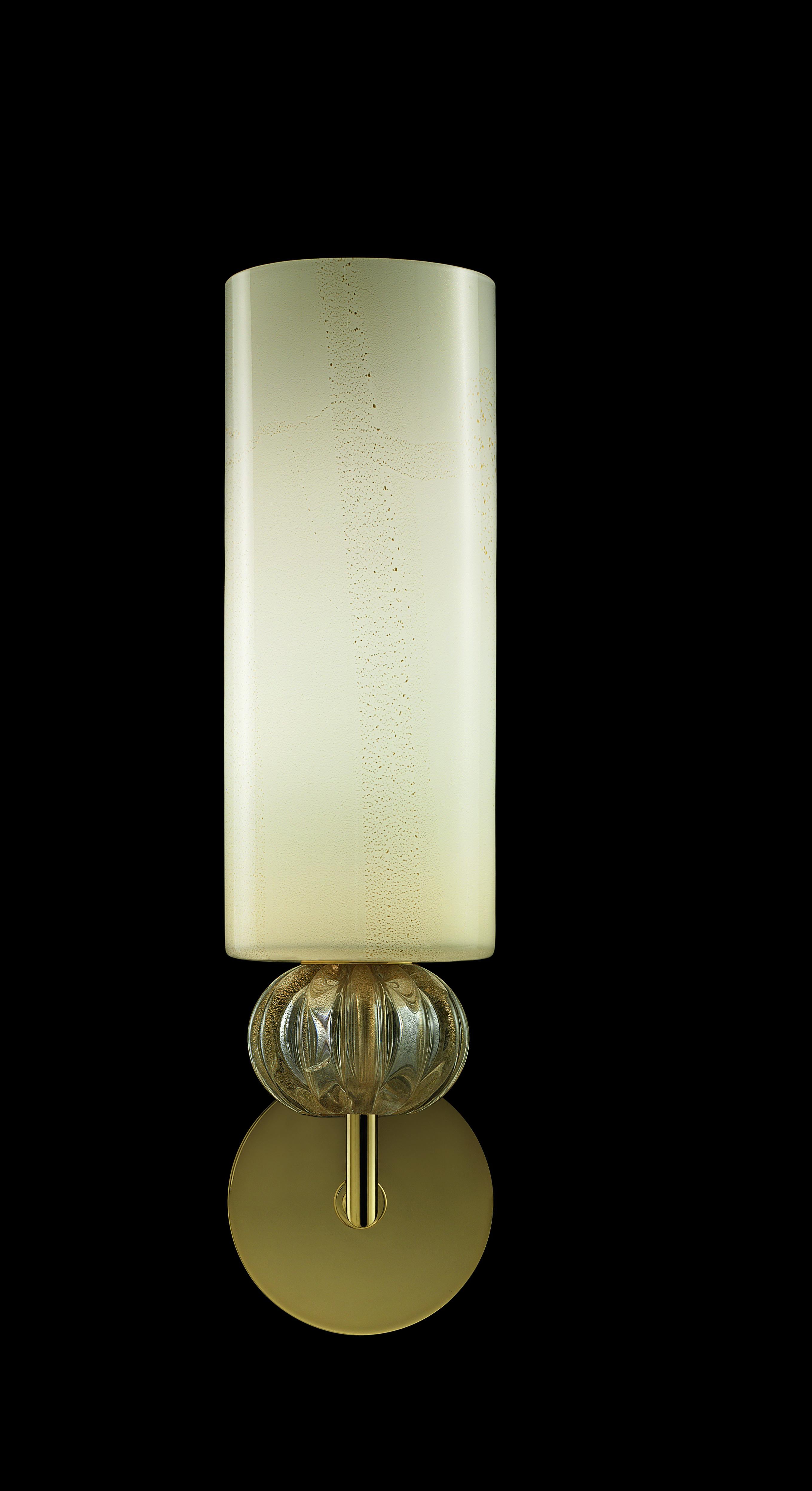 Gold (Beige Gold/Gold_OO) Gallia 5627 Wall Sconce in Glass, by Barovier & Toso 2