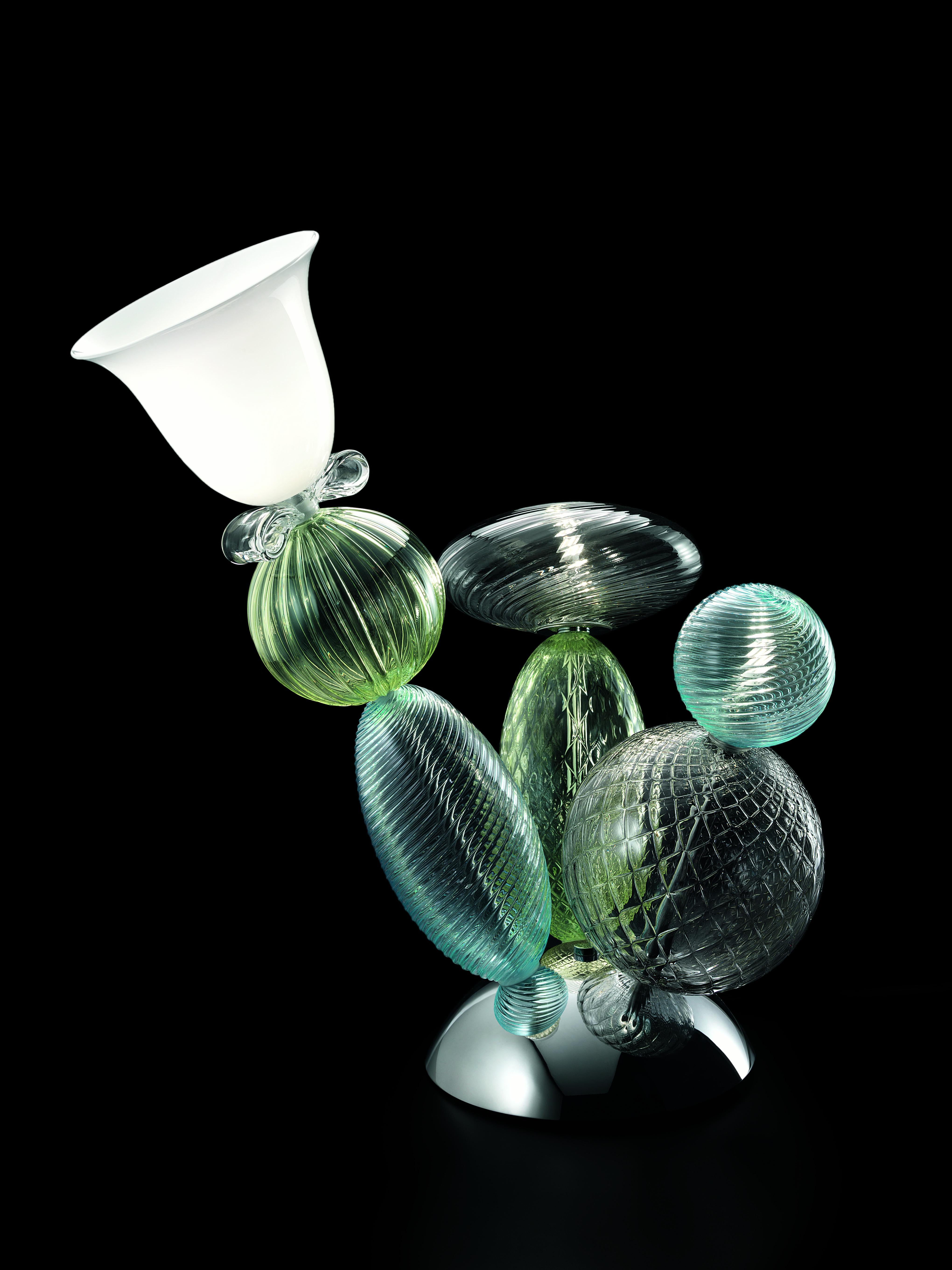 Multi (Crystal / Liquid Citron / Aquamarine / Grey / White_WZ) Perseus 7314 Table Lamp in Glass, by Marcel Wanders 4