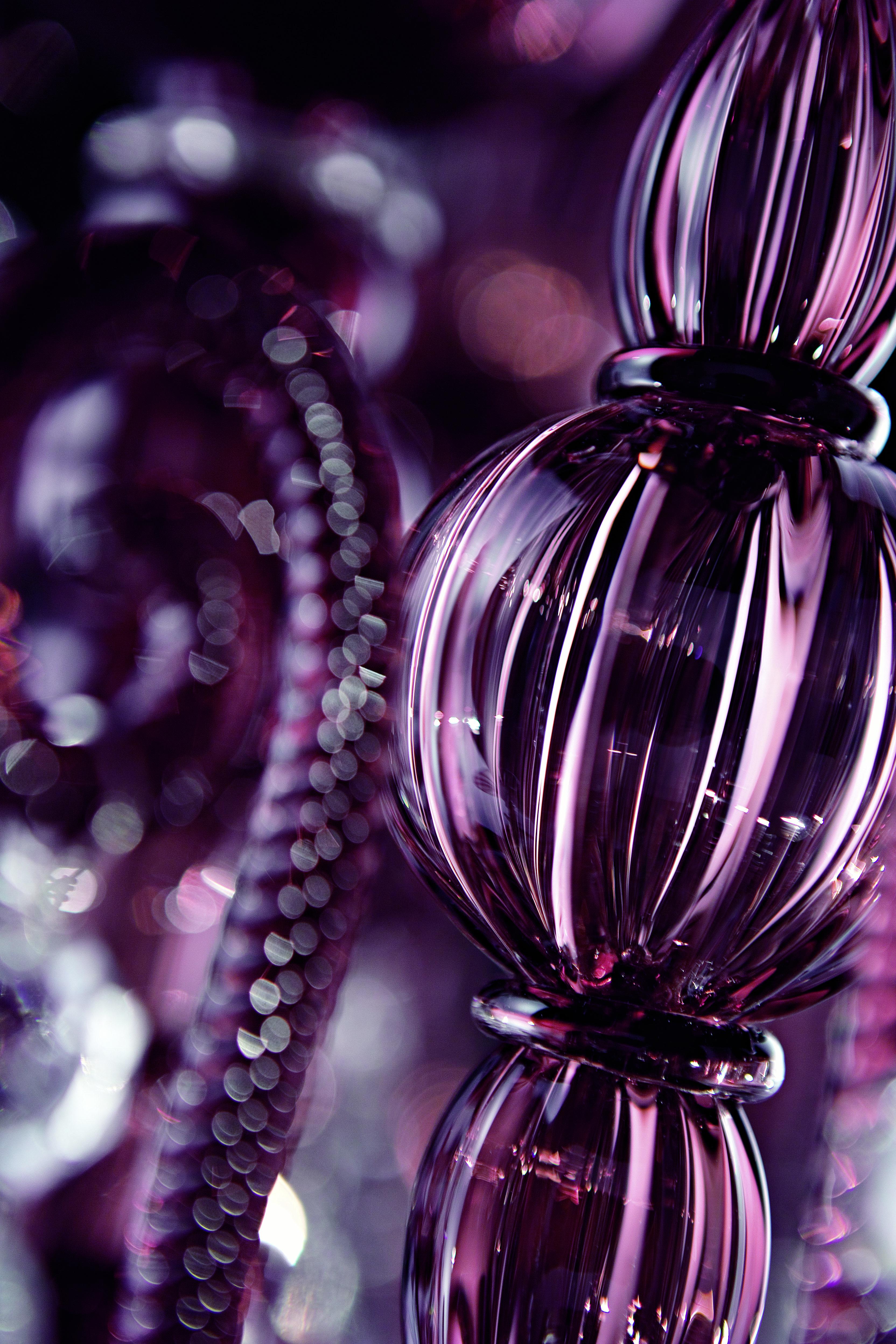 Purple (Violet_VI) Taif 5350 09 Chandelier in Glass with Chrome, by Barovier&Toso 11