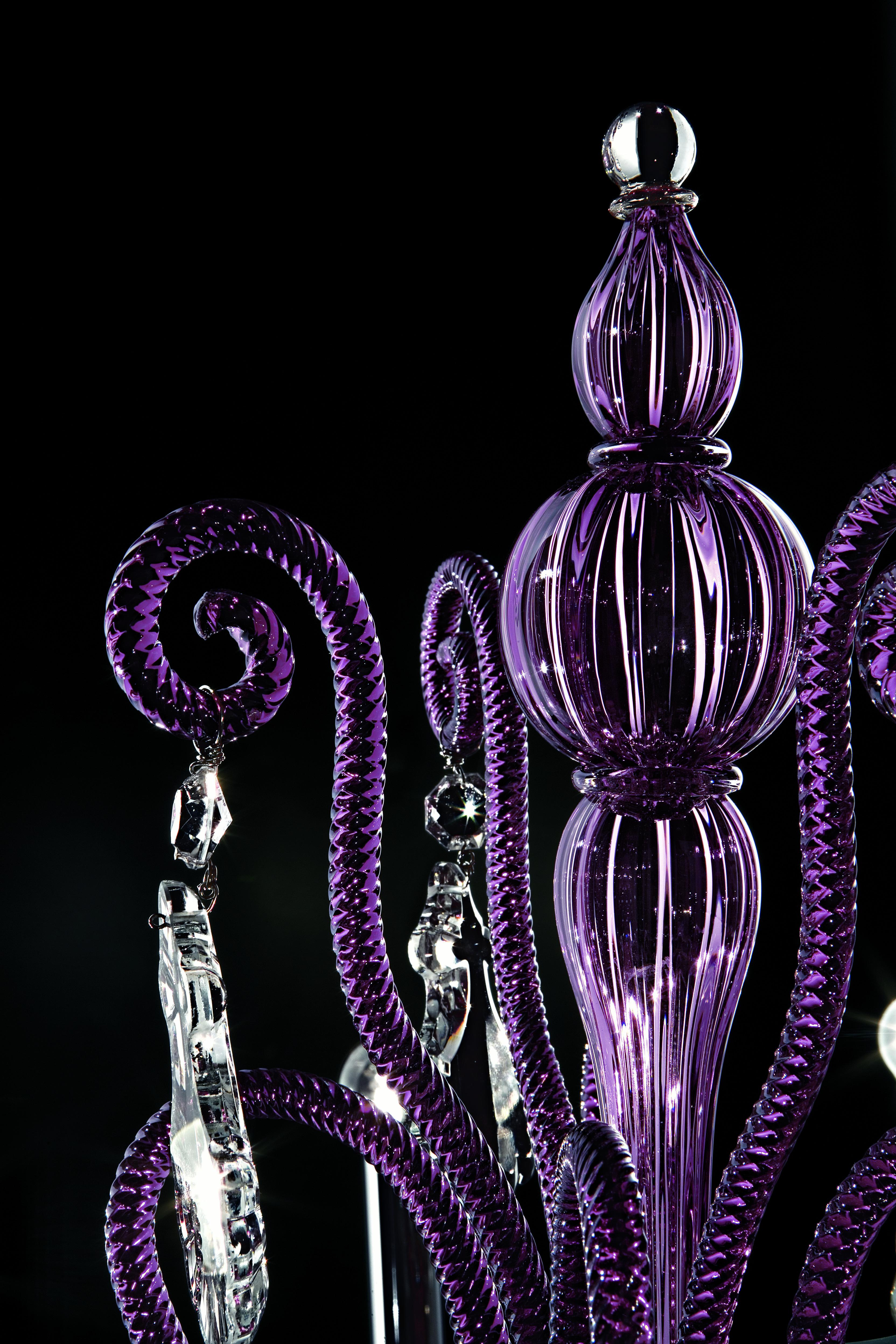 Purple (Violet_VI) Taif 5350 09 Chandelier in Glass with Chrome, by Barovier&Toso 12